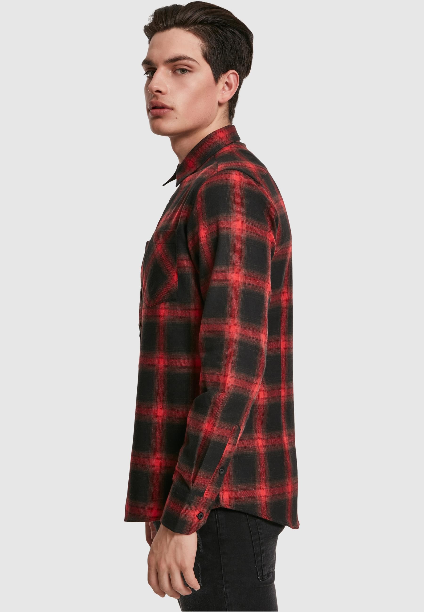 URBAN CLASSICS Kurzarmshirt »Urban Classics Herren Checked Flanell Shirt 6«, (1 tlg.)