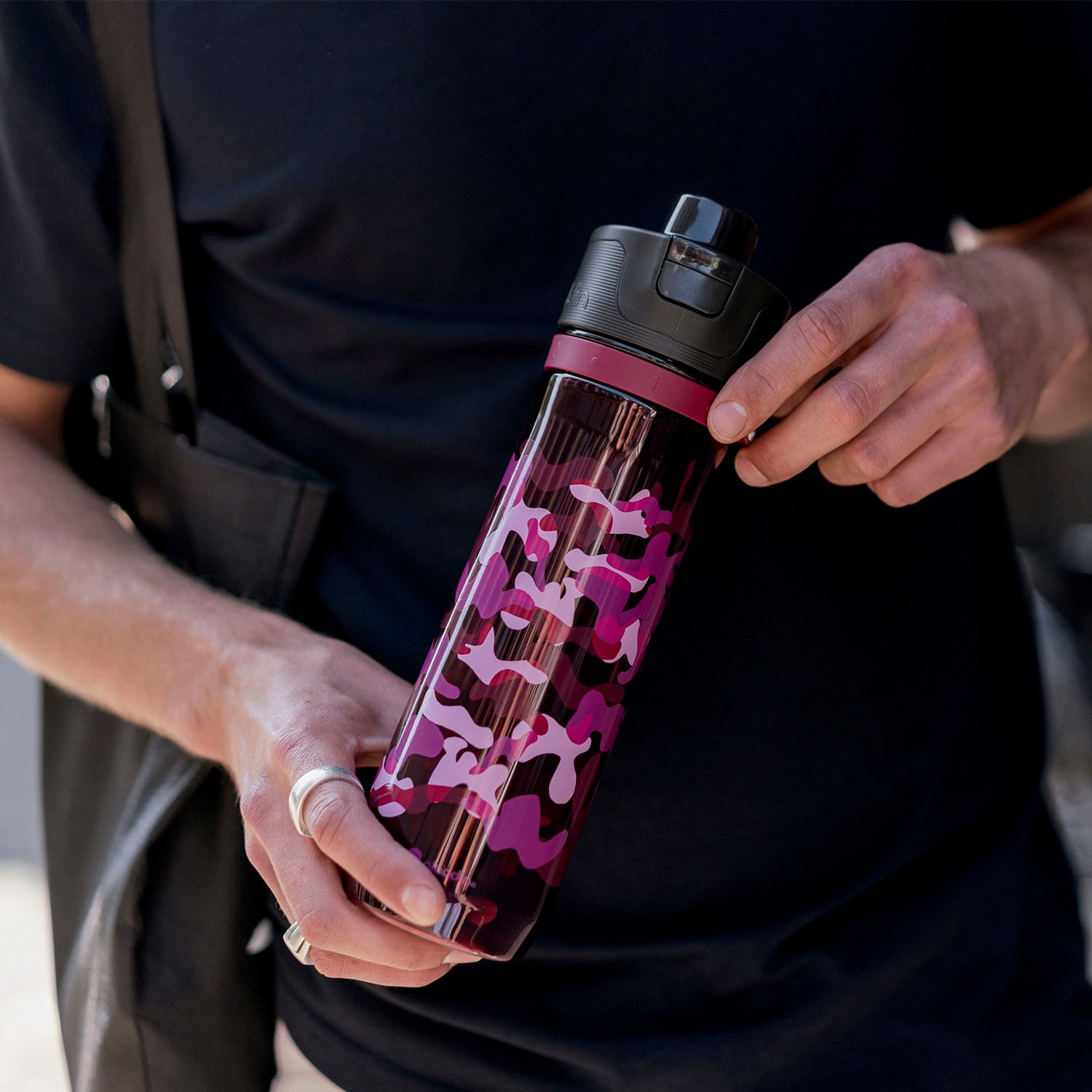 aladdin Trinkflasche »Sports Tracker«, (1 tlg.), Kunststoff, auslaufsicher, 0,8 Liter