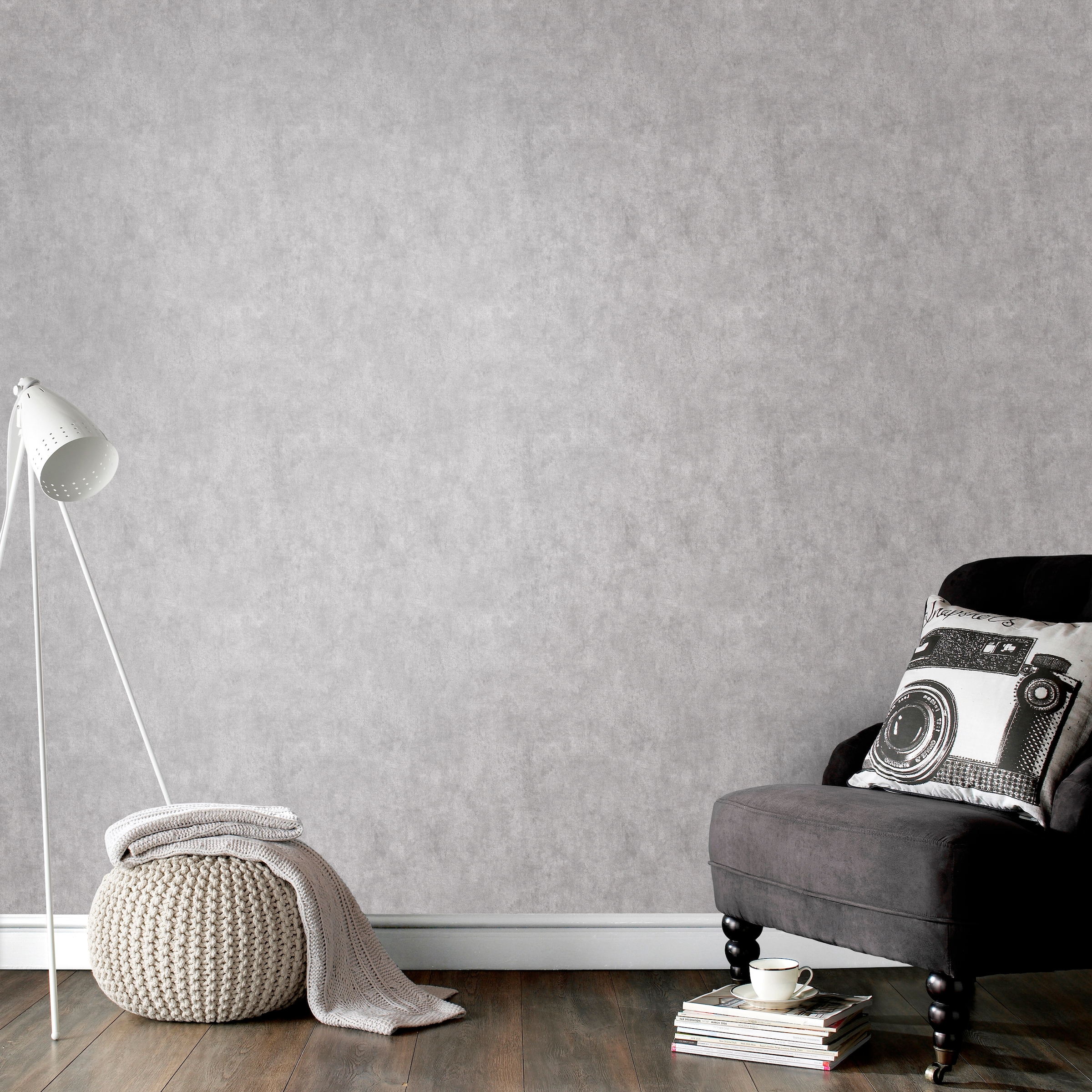 Superfresco Easy Vliestapete »Beton Uni«, Steinoptik, Grau - 10m x 52 cm