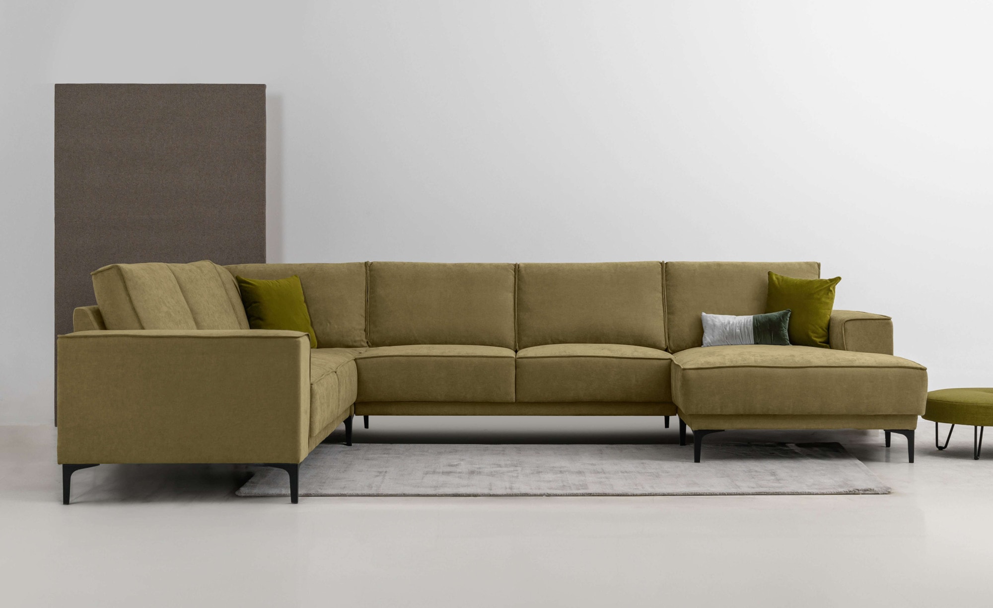Places of Style Wohnlandschaft "XXL Sofa Oland, Struktur, Flachgewebe, Luxu günstig online kaufen