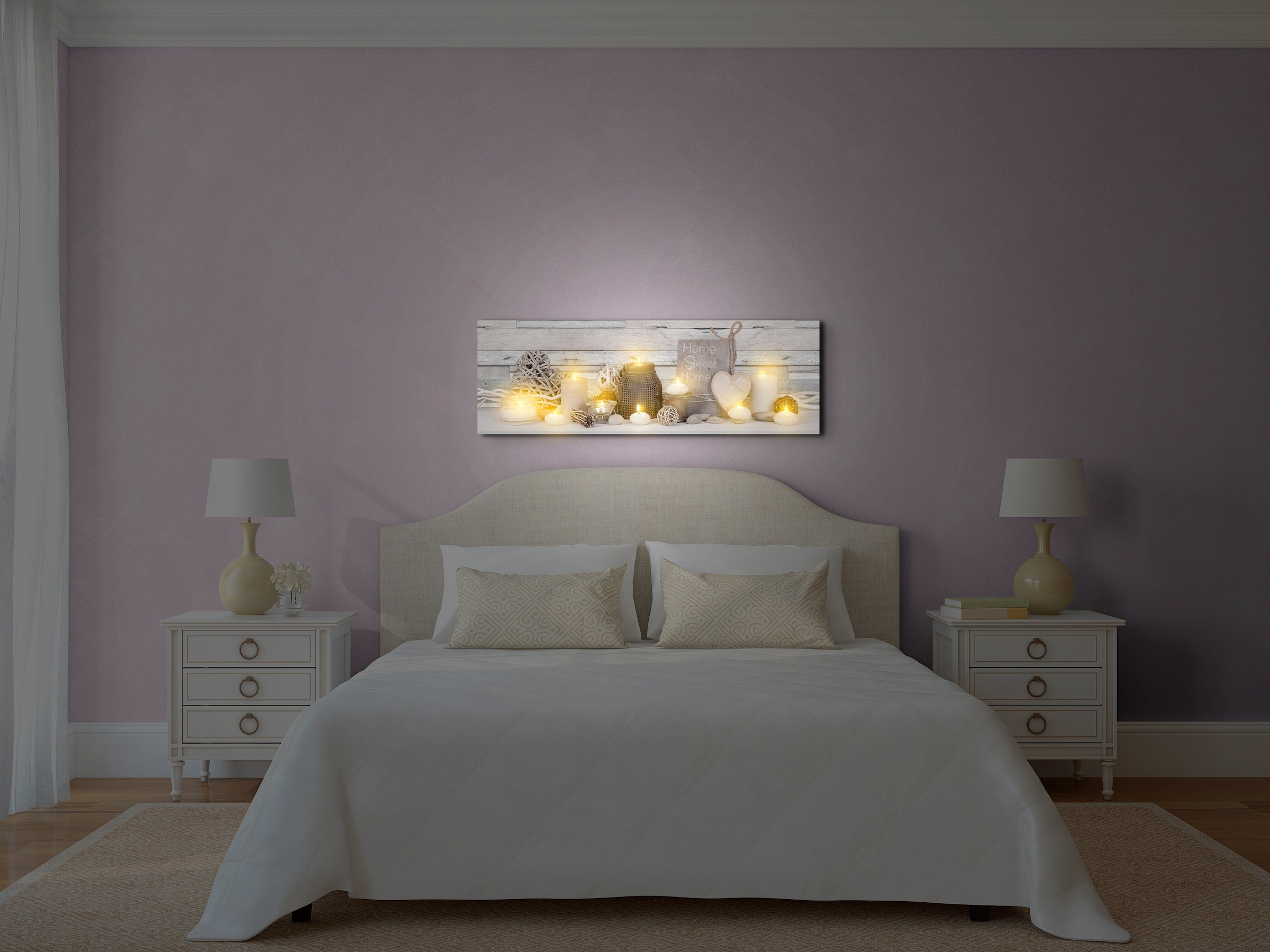 Art for the home Leinwandbild "Home, mit LED" Natur  Zen LED-Leinwand süßes günstig online kaufen