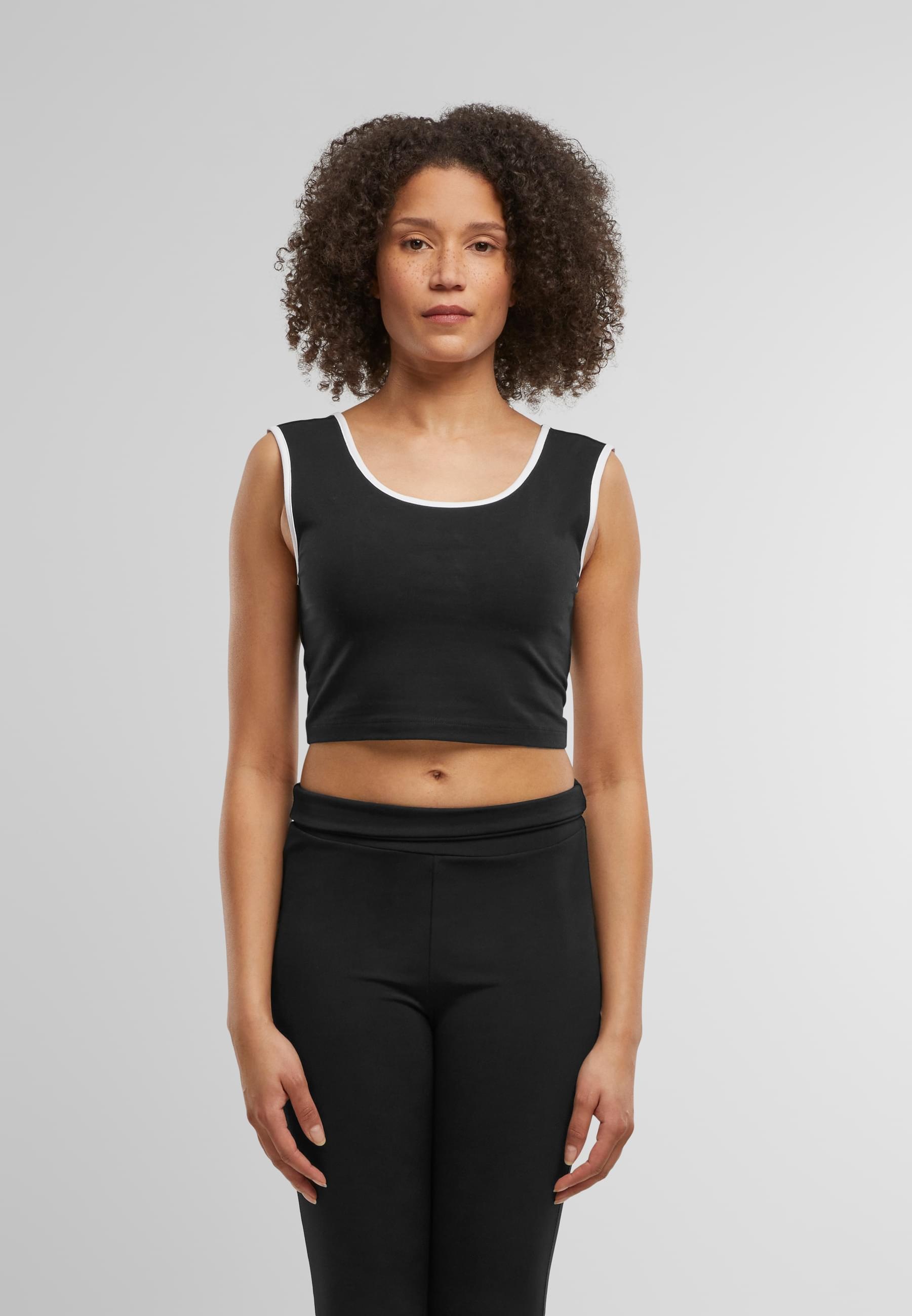 URBAN CLASSICS T-Shirt »Urban Classics Ladies Contrast Cropped Top«, (1 tlg.)