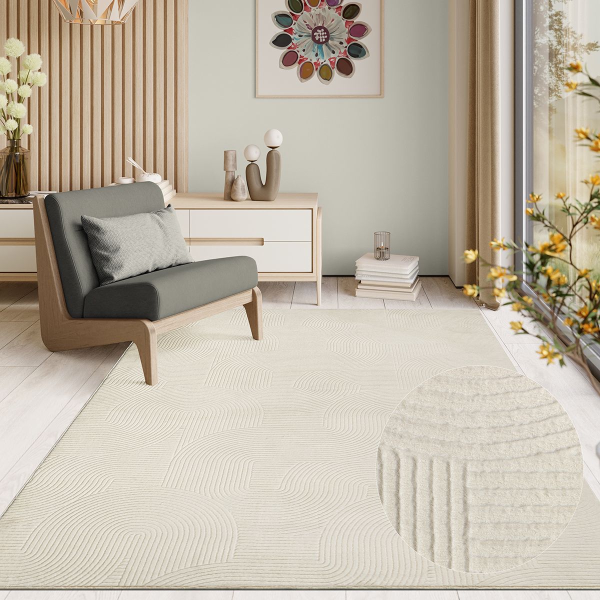 the carpet Teppich "Rio" rechteckig 8 mm Höhe weicher Wohnzimmer Teppich rutschfest 3D-Optik