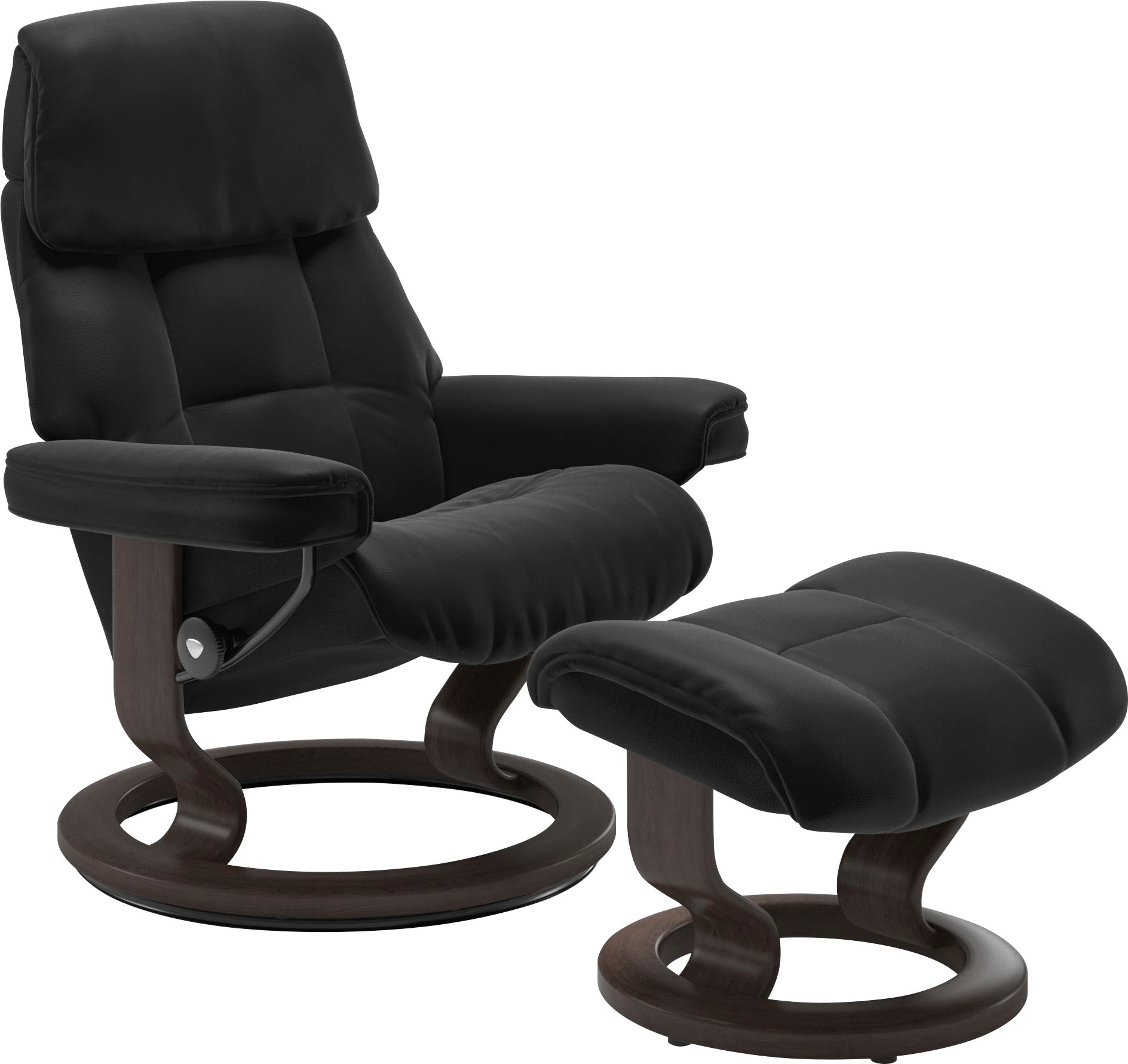 Stressless Relaxsessel "Ruby" Set, mit Classic Base, Größe L, Gestell Eiche, Wenge, Braun & Schwarz