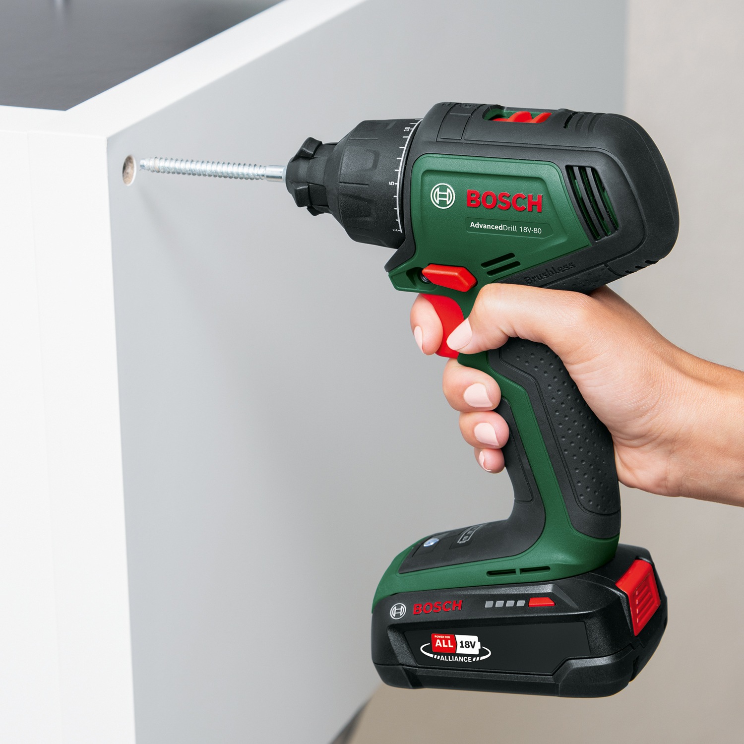 Bosch Home & Garden Akku-Bohrschrauber »»AdvancedDrill 18V-80 QuickSnap««, Inkl. 1x Akku PBA 18V 2,5Ah und Ladegerät