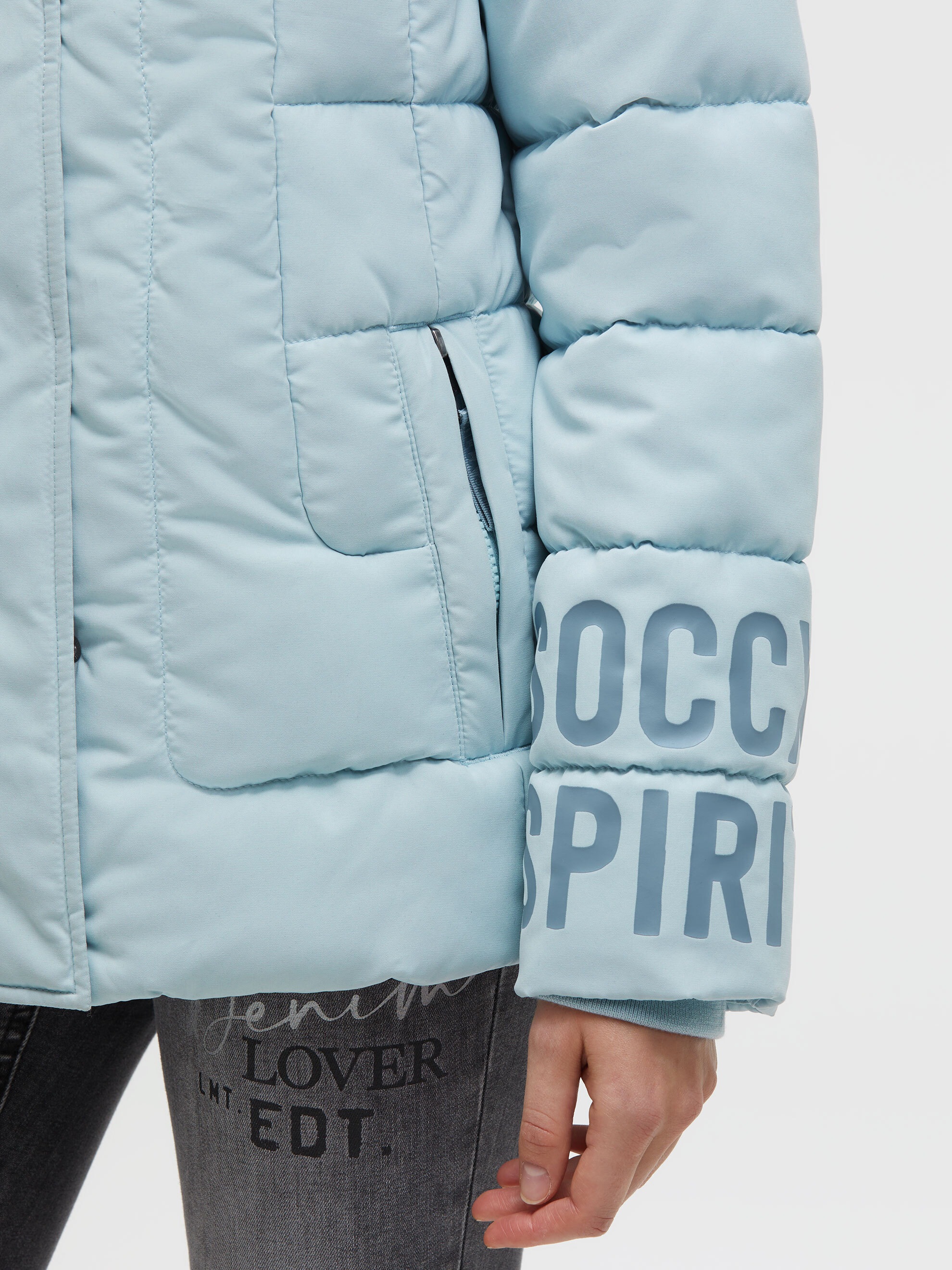SOCCX Winterjacke ohne Kapuze mit Reißverschluss an den Einschubtaschen