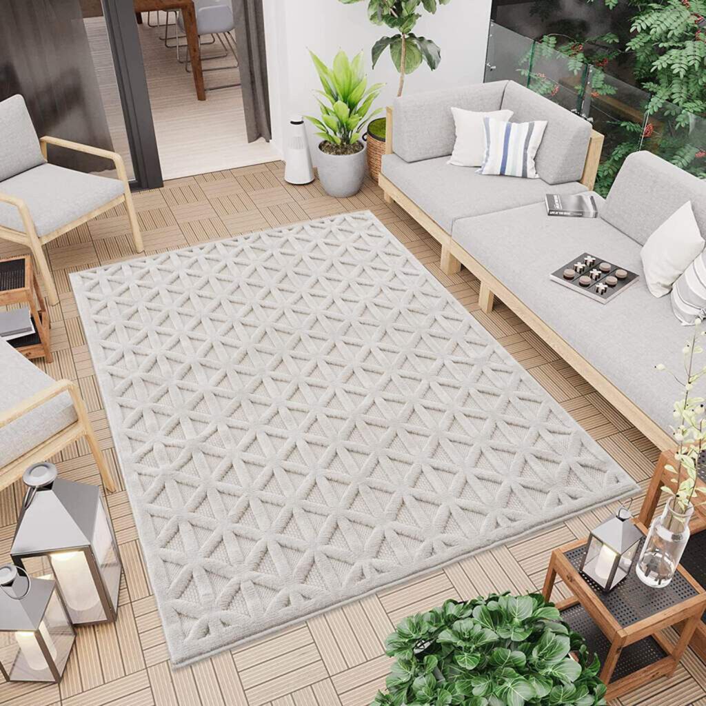 Carpet City Teppich »In-& Outdoorteppich Santorini 58500, 3D-Effekt, Raute-Optik«, rechteckig