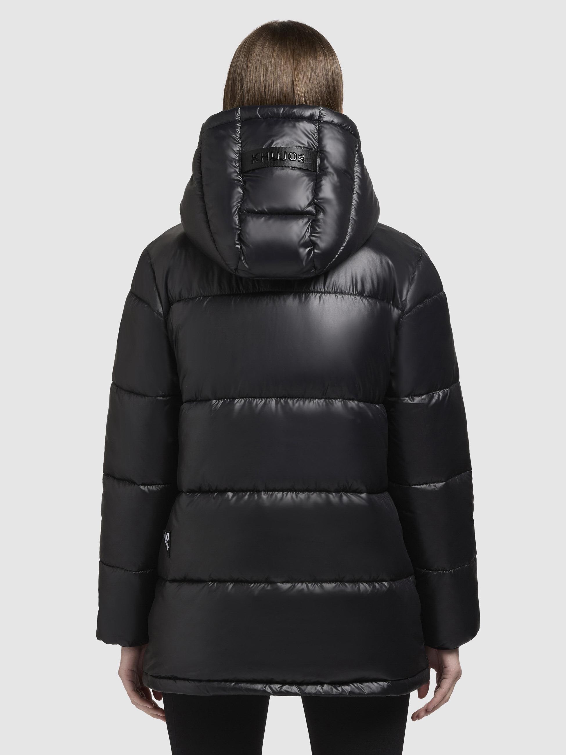 khujo Steppjacke »Word3 Satin-YM«, mit Kapuze, Glänzender Damen Kurzmantel