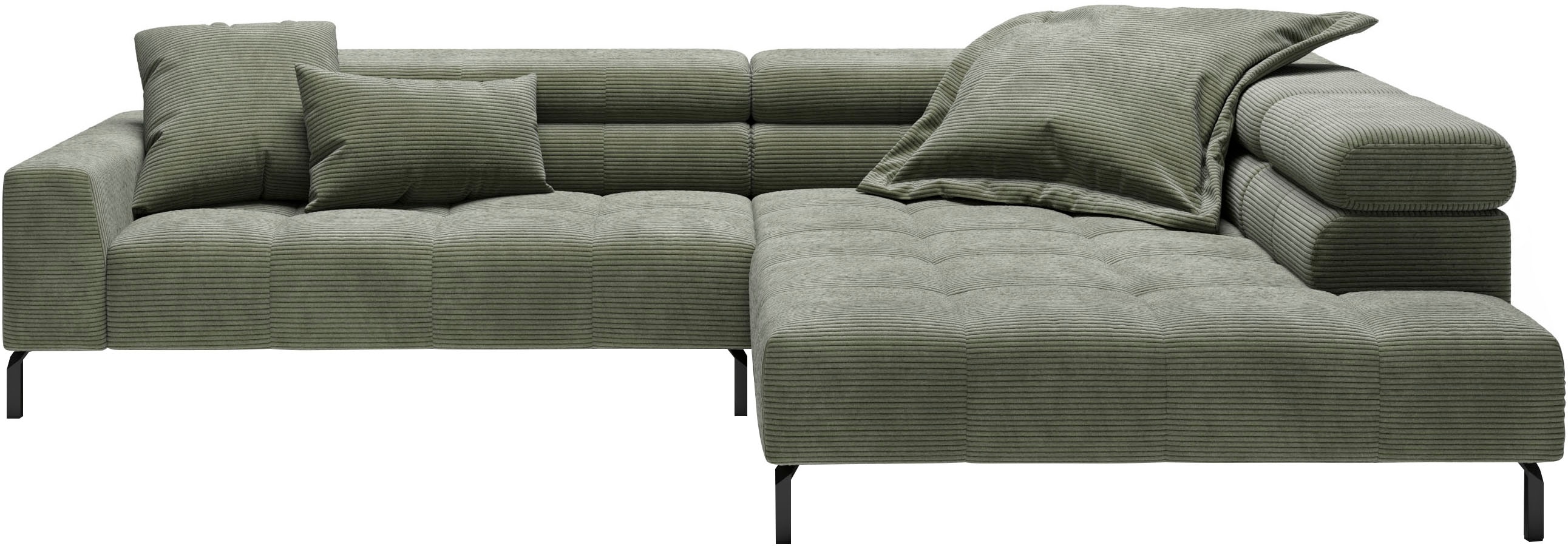 Home affaire Ecksofa "Claya, 311 cm breit, L-Form, inkl. Kopfteilverstellung" mit elektrischem Sitzvorzug im Hauptelement