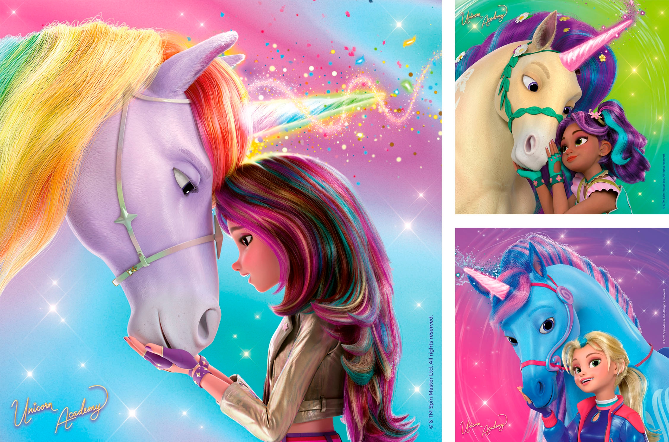 Ravensburger Puzzle »Unicorn Academy, Magie und Freundschaft«, 3x49 Teile; Made in Europe
