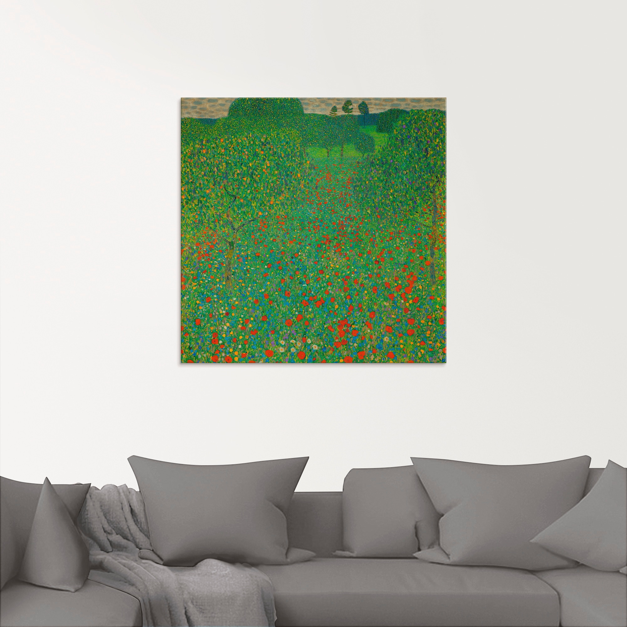 Artland Glasbild »Feld mit Mohn«, Blumen, (1 St.), in verschiedenen Größen