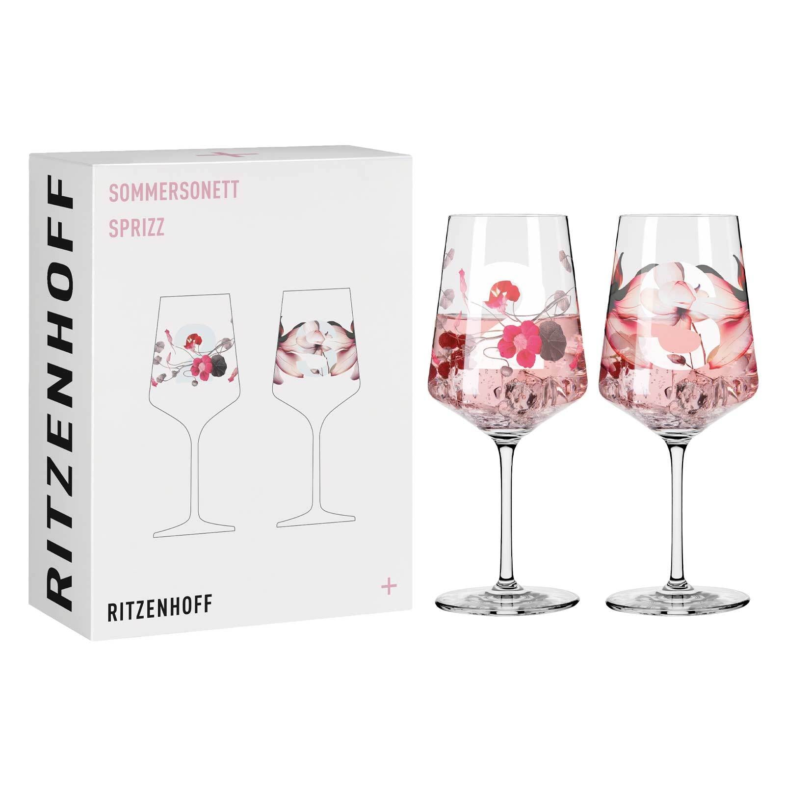 Ritzenhoff Aperitifglas »Aperitifgläser Blumen und Zahlen Sommersonett 544 ml 2er Set transparent«