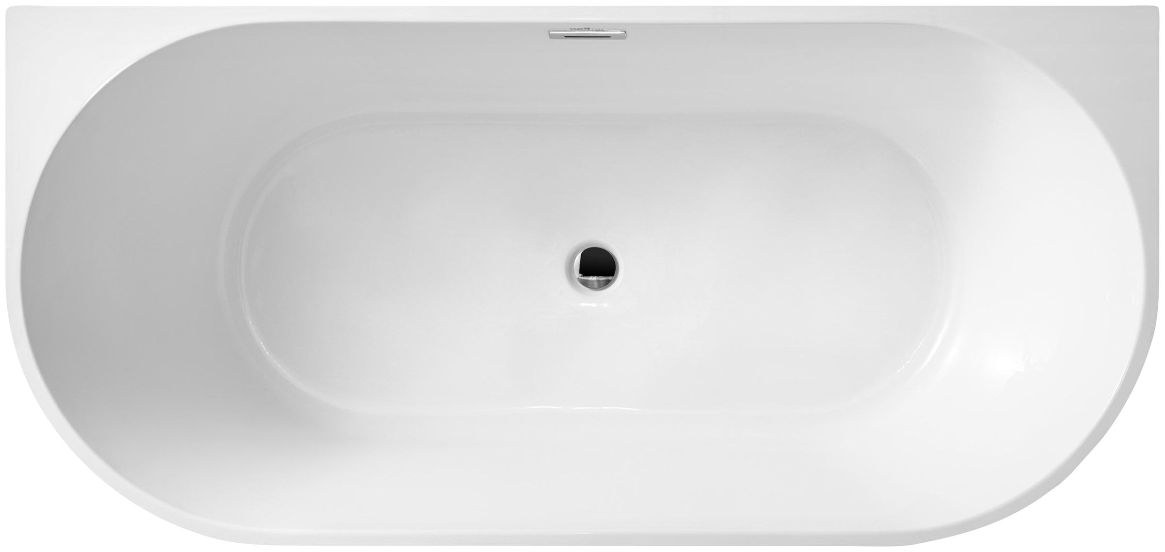 welltime Badewanne "Alvor" Höhe 56,5 cm mit Ablaufstöpsel verstellbare Füße Überlauf Wandanliegend, 170x80x56,5 (LxBxH), Sanitäracryl, mit Pop Up Ventil