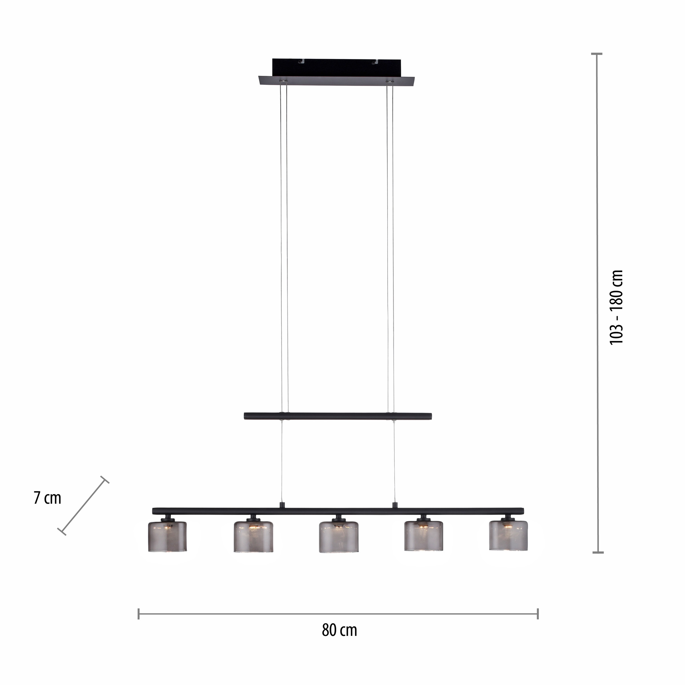 Paul Neuhaus Pendelleuchte »HYDRA«, 5 flammig, Leuchtmittel LED-Board | LED fest integriert, LED