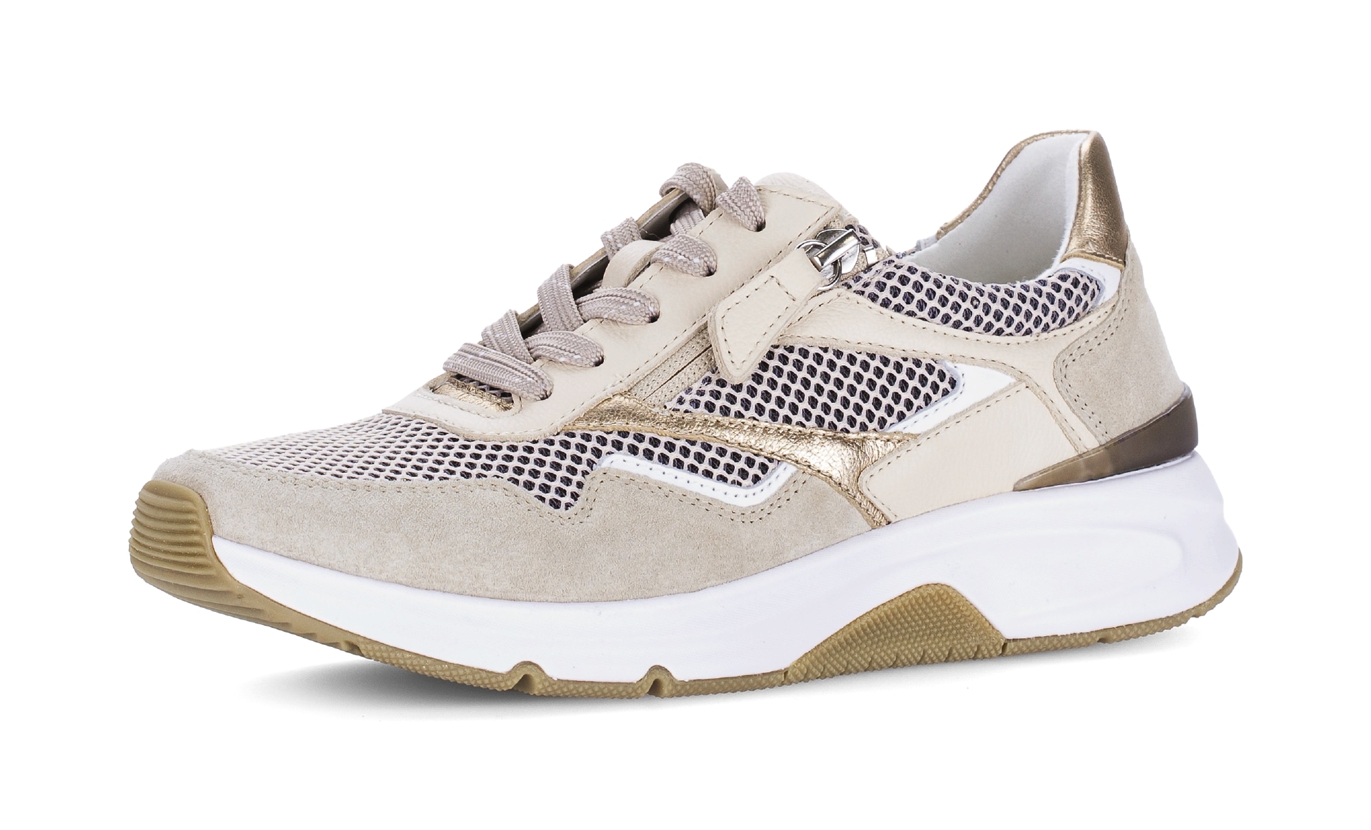 Gabor Rollingsoft Wedge Sneaker Beige-White 41 4