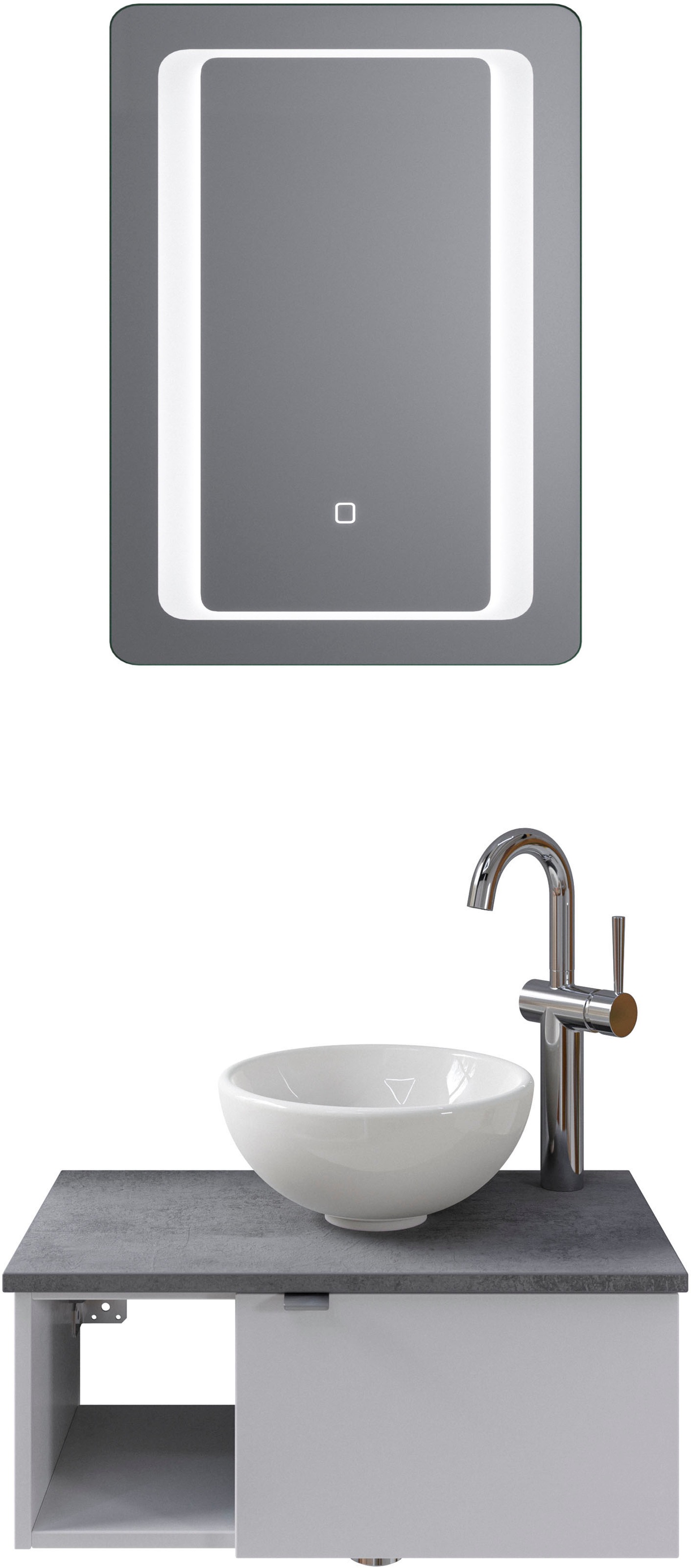 Saphir Badmöbel-Set "Serie 6915" 4 Stk. tlg. Gäste-Bad, 61 cm breit, mit LE günstig online kaufen
