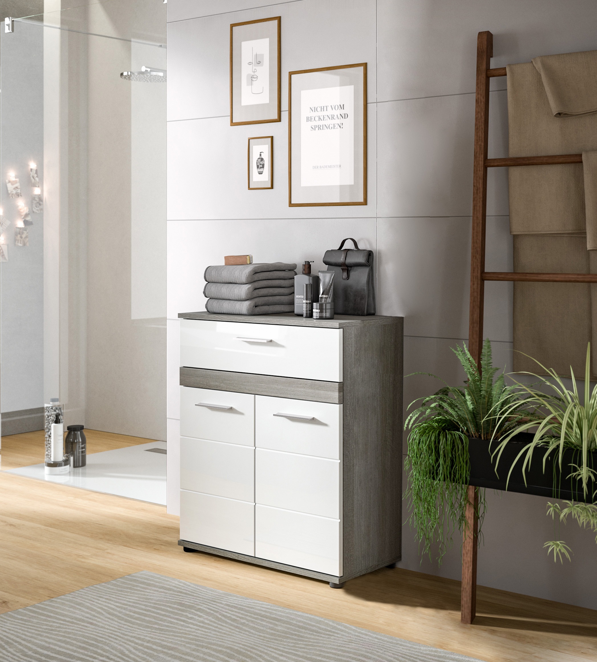 welltime Midischrank "LUCCA, TOPSELLER, Höhe 79 cm, 2 Türen, 1 Schubkasten, günstig online kaufen