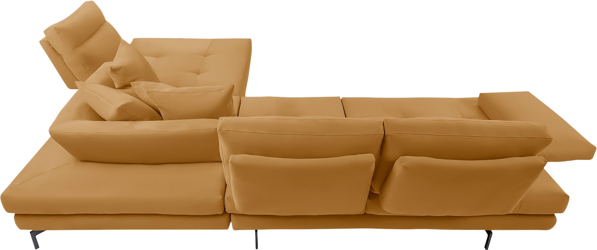 CALIA ITALIA Ecksofa »Toby Wing, Komfortsofa mit Sitzkomfort der Extraklasse, L-Form«, Sitztiefenverstellung, wahlw. mit Kissen-Set,Füße schwarz matt