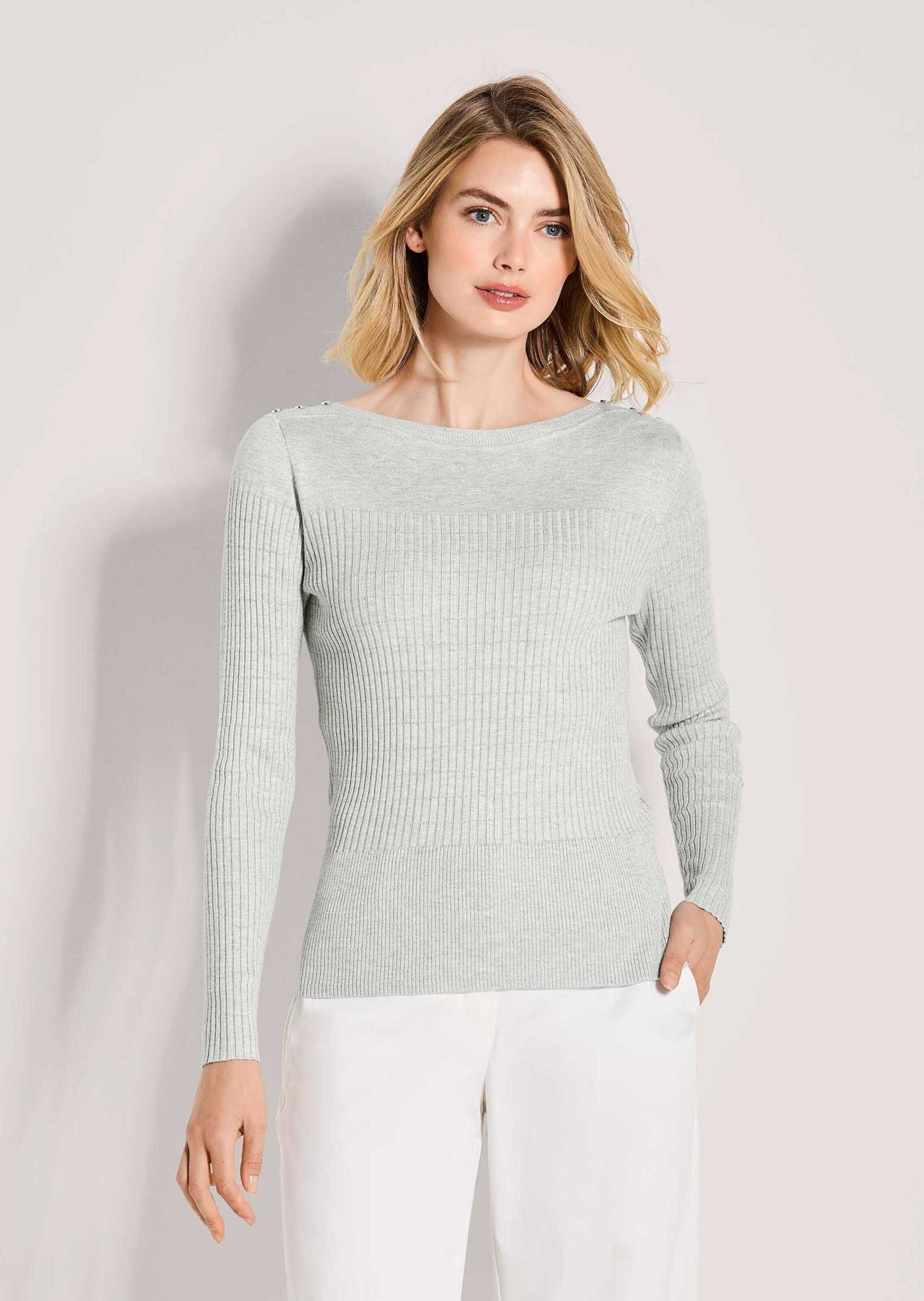 Thumbnail - MADELEINE Longpullover "Strickpullover Glanzpullover mit Zierknöpfen" Schmuckknöpfe