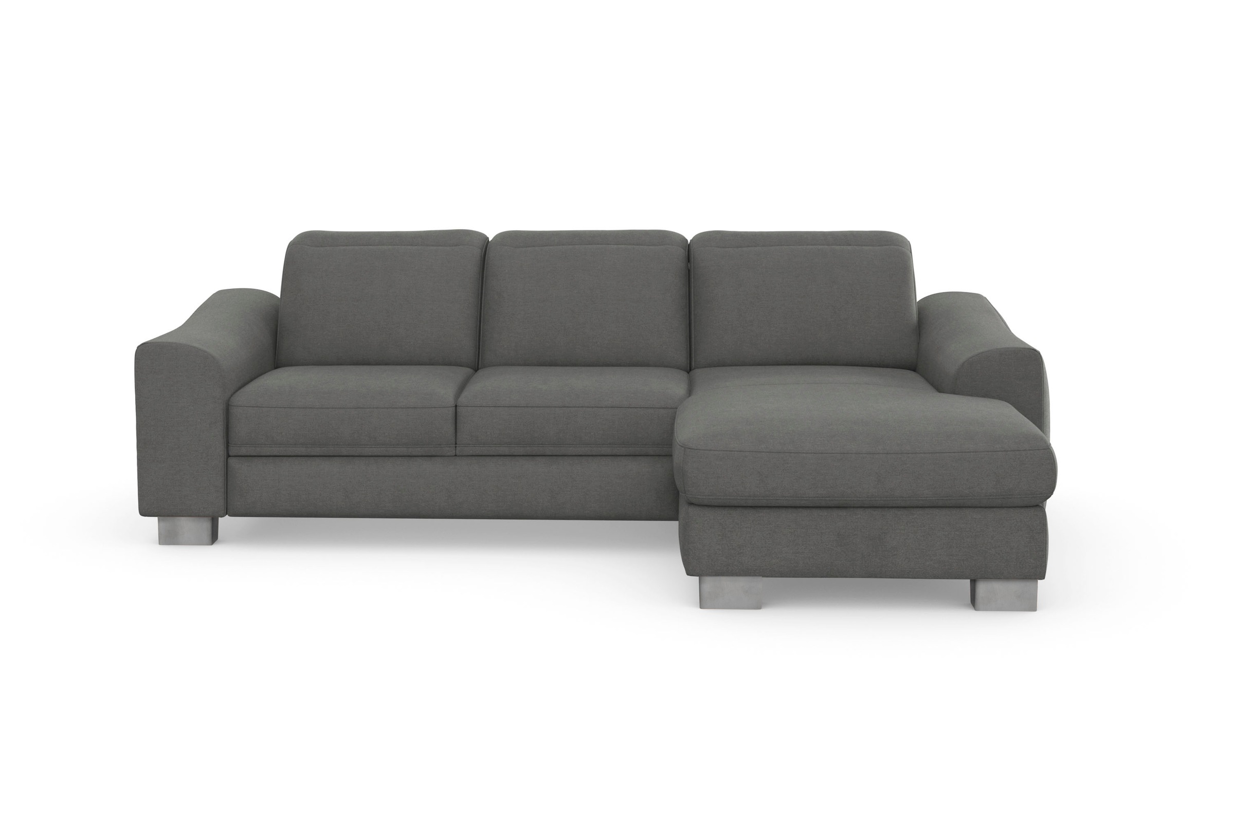 sit&more Ecksofa »Dundee L-Form«, mit Federkern und Edelstahlfüßen, wahlweise mit Kopfteilverstellung