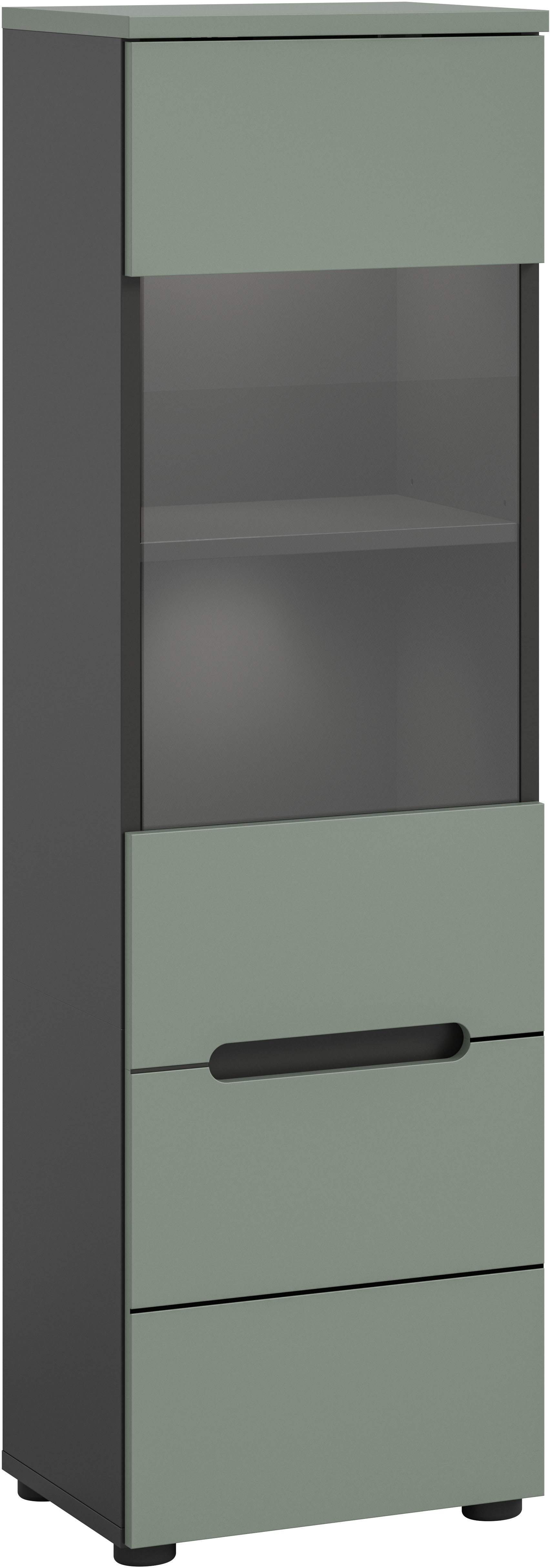 Thumbnail - INOSIGN Vitrine "REHAT, TOPSELLER, Höhe 125 cm, 1 Glastür, 1 Böden, 3 Fächer" stehend und hängend montierbar, 1 Stk. tlg...