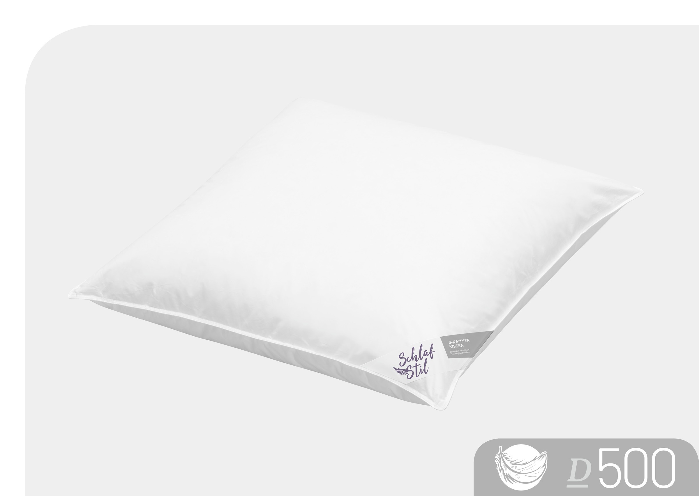 Schlafstil 3-Kammer-Kopfkissen "D500" Füllung: 60% Gänsedaunen, Klasse I, D günstig online kaufen