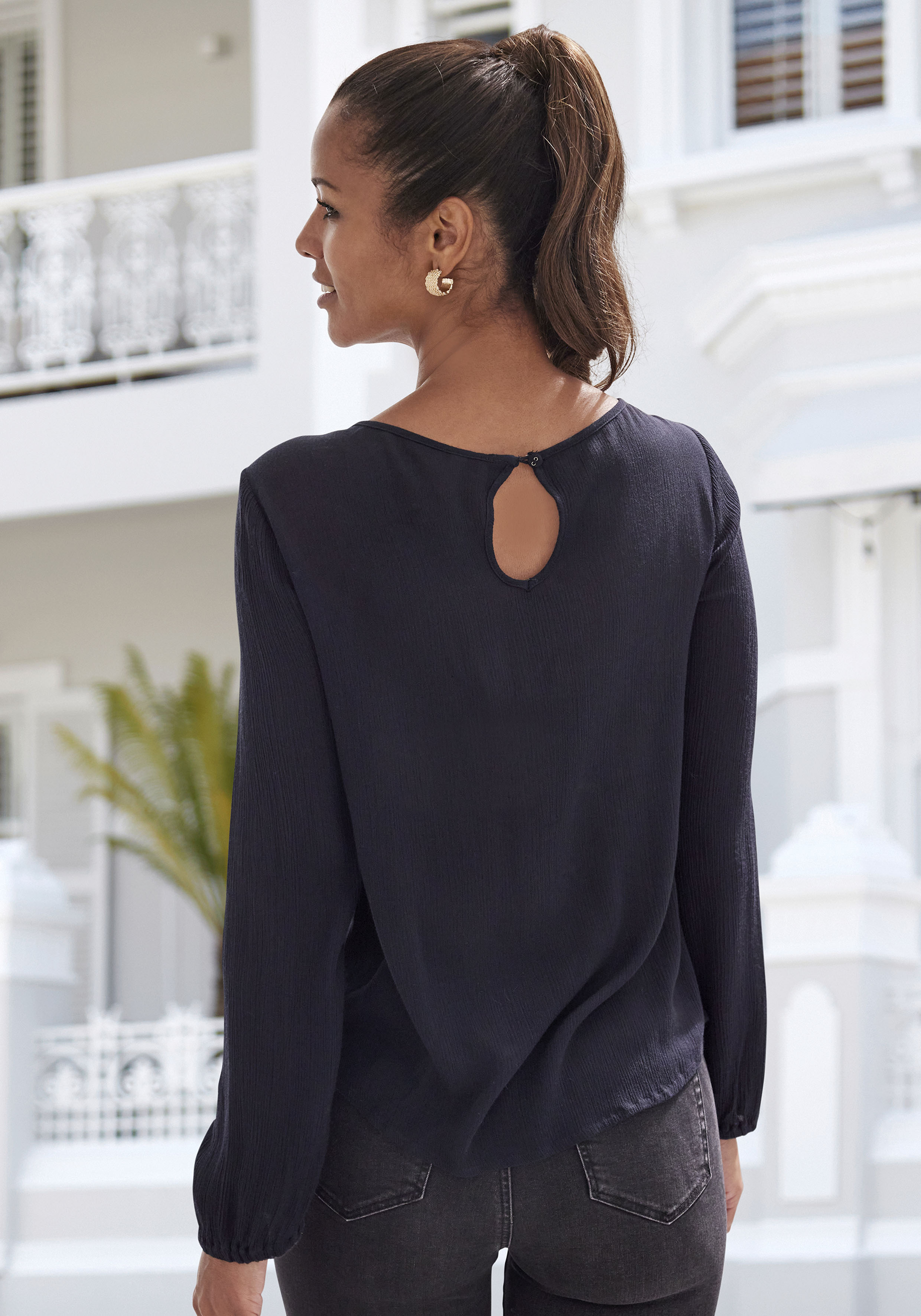 Thumbnail - Buffalo Spitzenbluse aus gewebter Viskose, sommerlich, Boho-Style