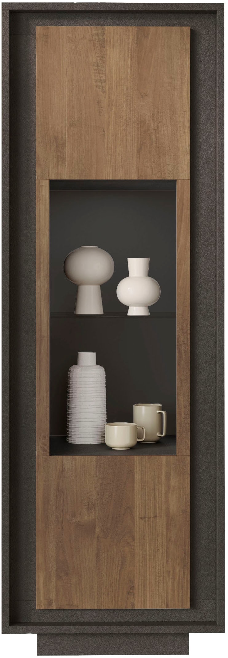Home affaire Vitrine "Sky, B/H 67/197 cm, Vitrinenschrank/Standvitrine/Glasvitrine, 1 Tür" Softclosing, Korpus & Front 22 mm stark, Rahmen-Optik