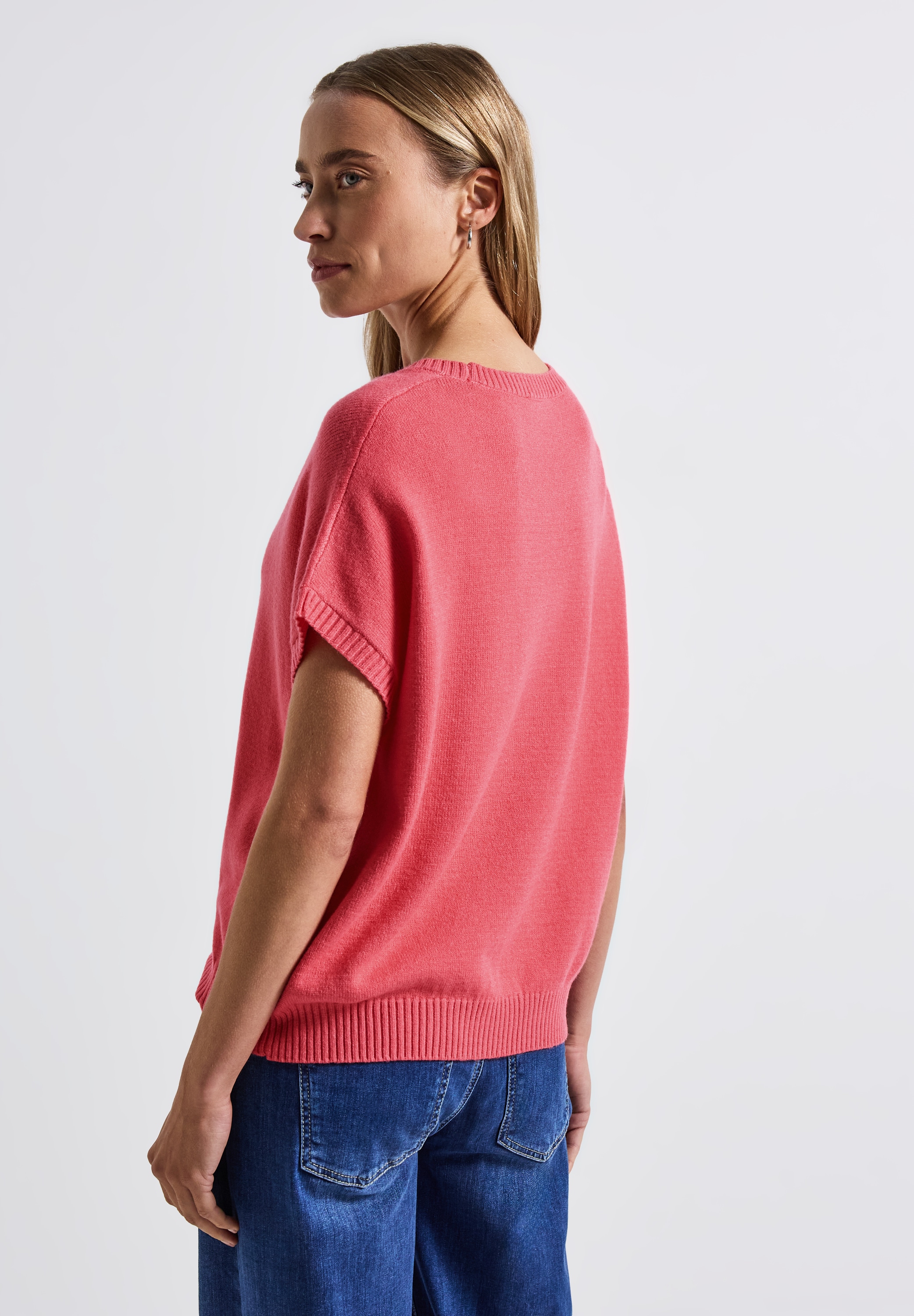 STREET ONE Kurzarmpullover, aus Feinstrick