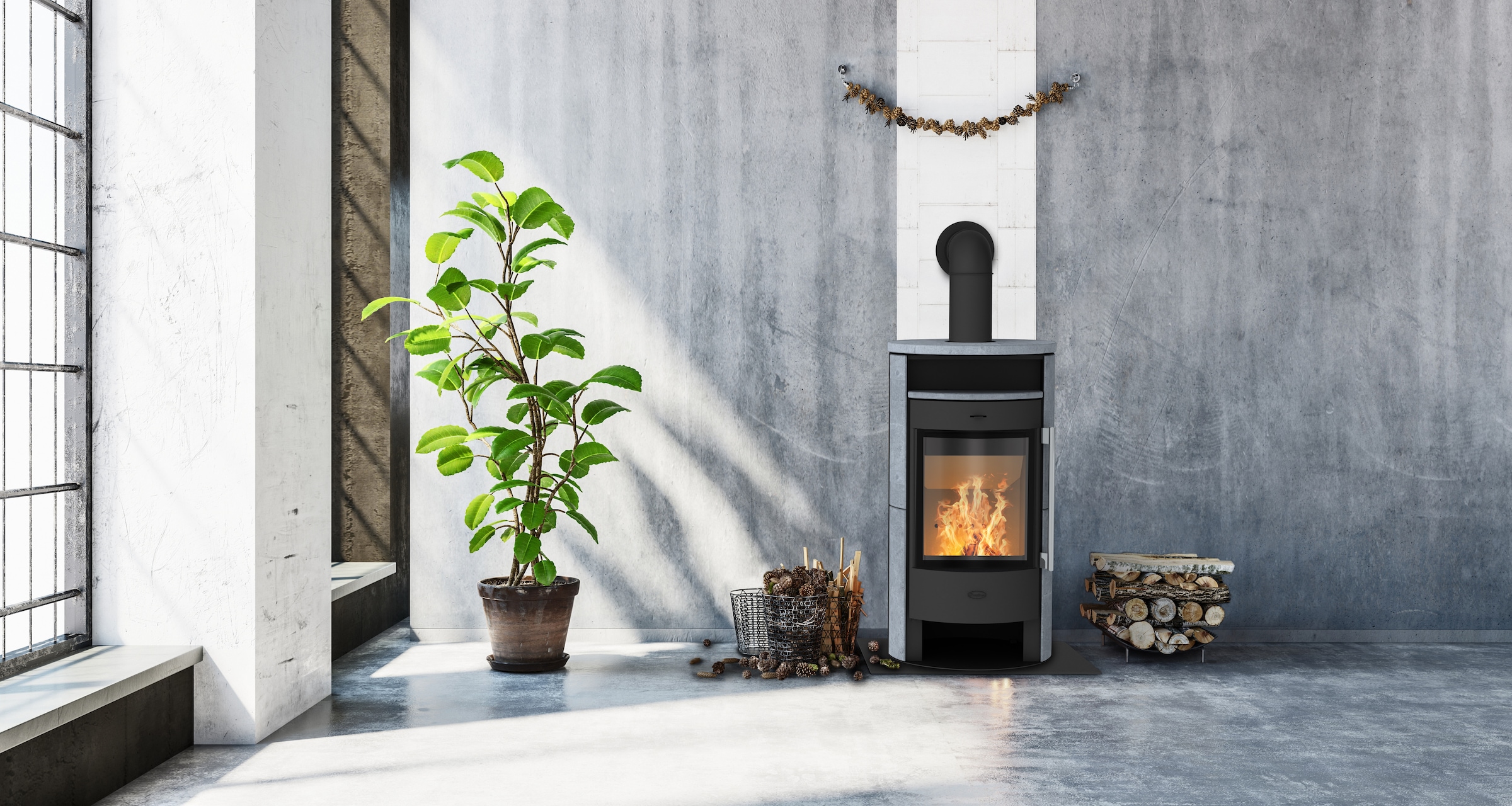 Fireplace Kaminofen »Durango Speckstein«, Tee- und Holzfach