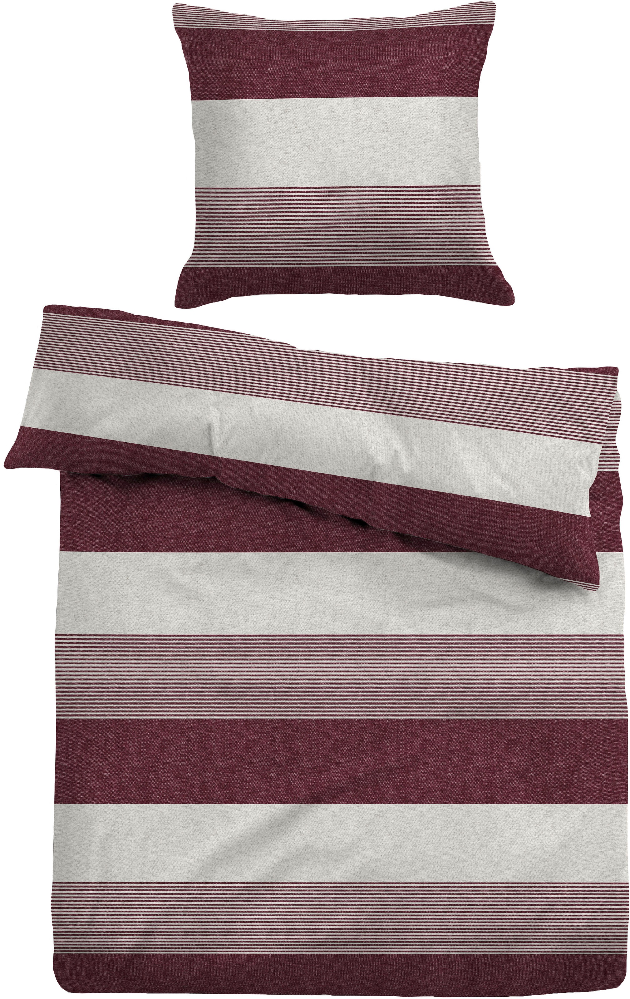 TOM TAILOR Bettwäsche »Caro«, (2 tlg.), made in Germany, warme kuschelige Biber Qualität (Flanell) aus 100% Baumwolle, Bett- und Kopfkissenbezug mit Reißverschluss, Bettwäsche-Set nachhaltig durch Anteil recycelter Baumwolle