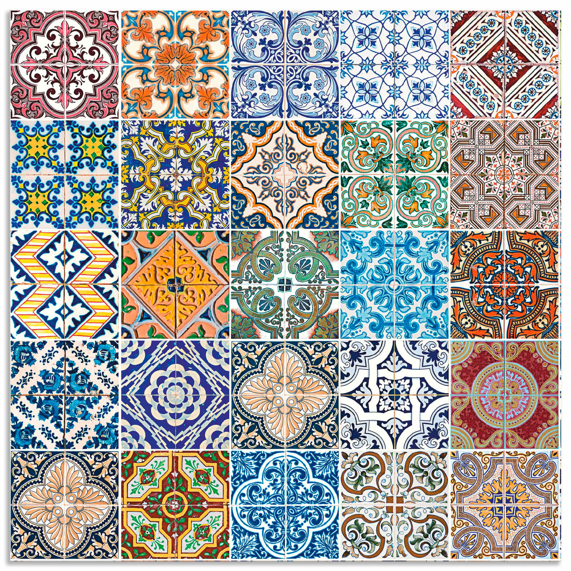 Artland "Gemusterte Keramikfliesen" Alu Spritzschutz mit Klebeband, einfach günstig online kaufen