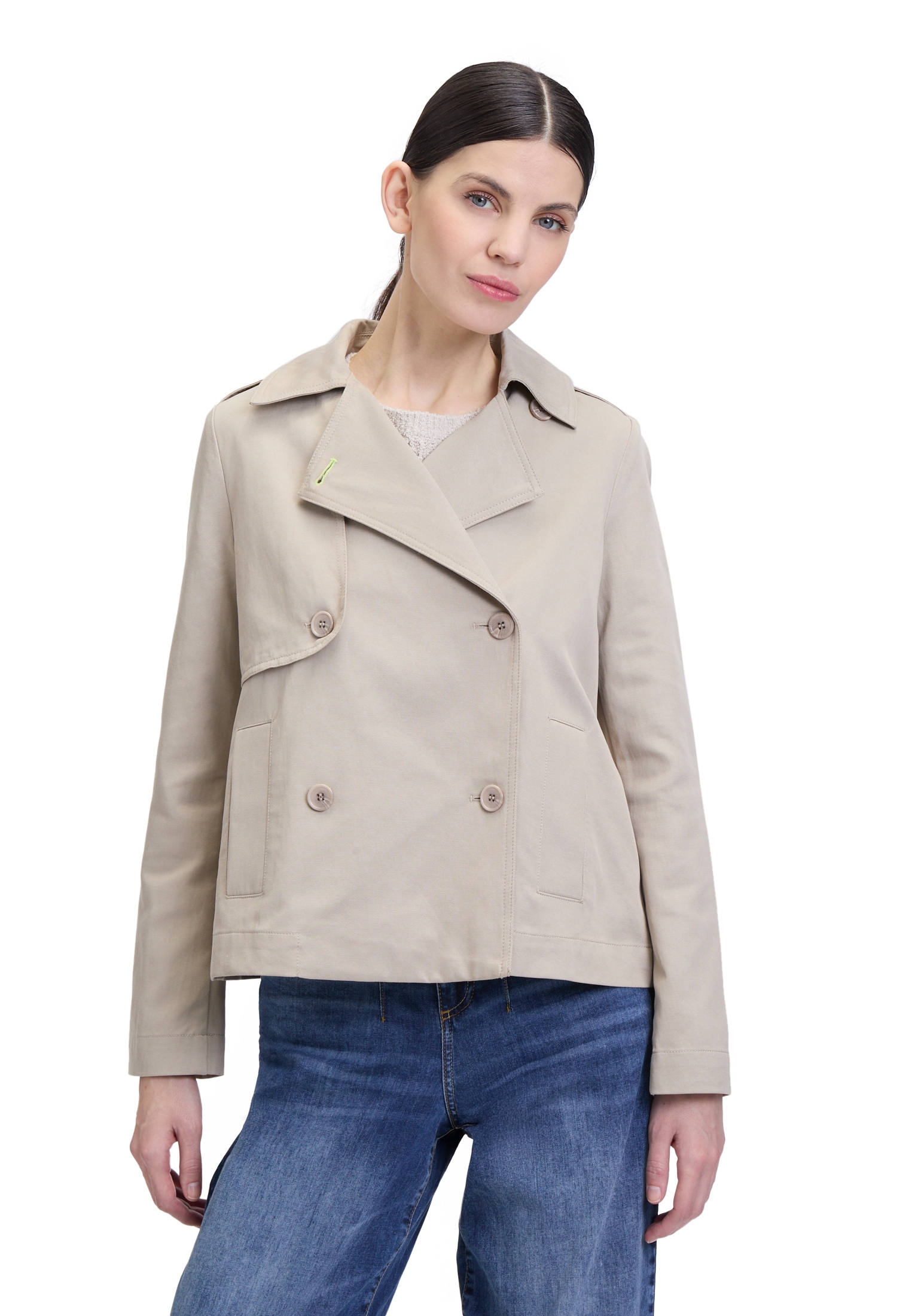 Cartoon Kurzblazer "Cartoon Damen Kurztrench mit Taschen", Form günstig online kaufen