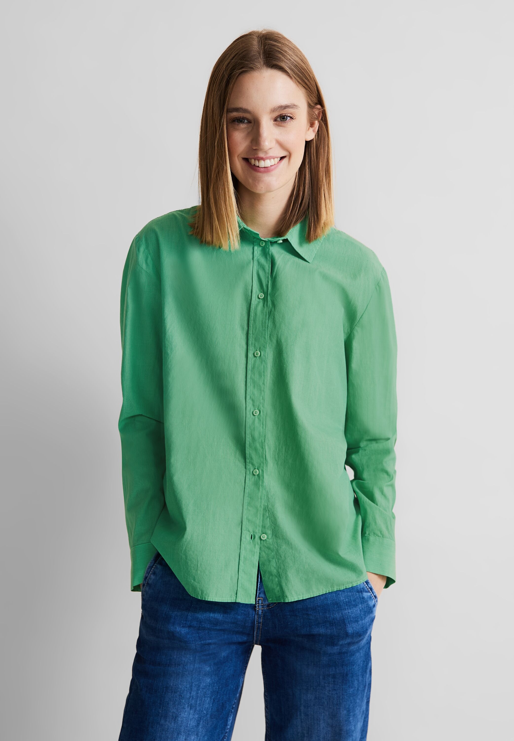 STREET ONE Hemdbluse, aus reiner Baumwolle
