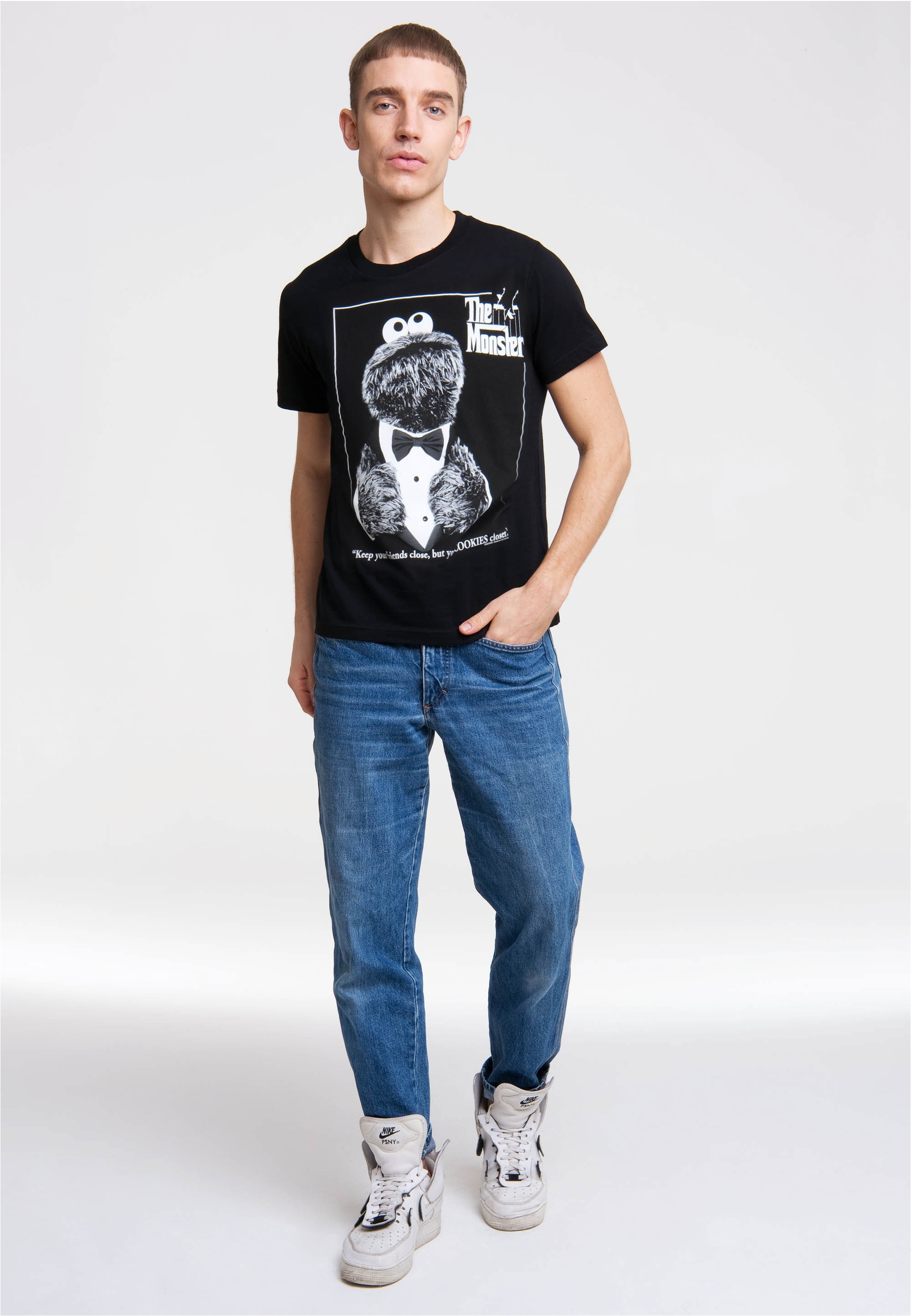 LOGOSHIRT T-Shirt »Sesamstrasse - Krümelmonster Pate«, mit coolem Print