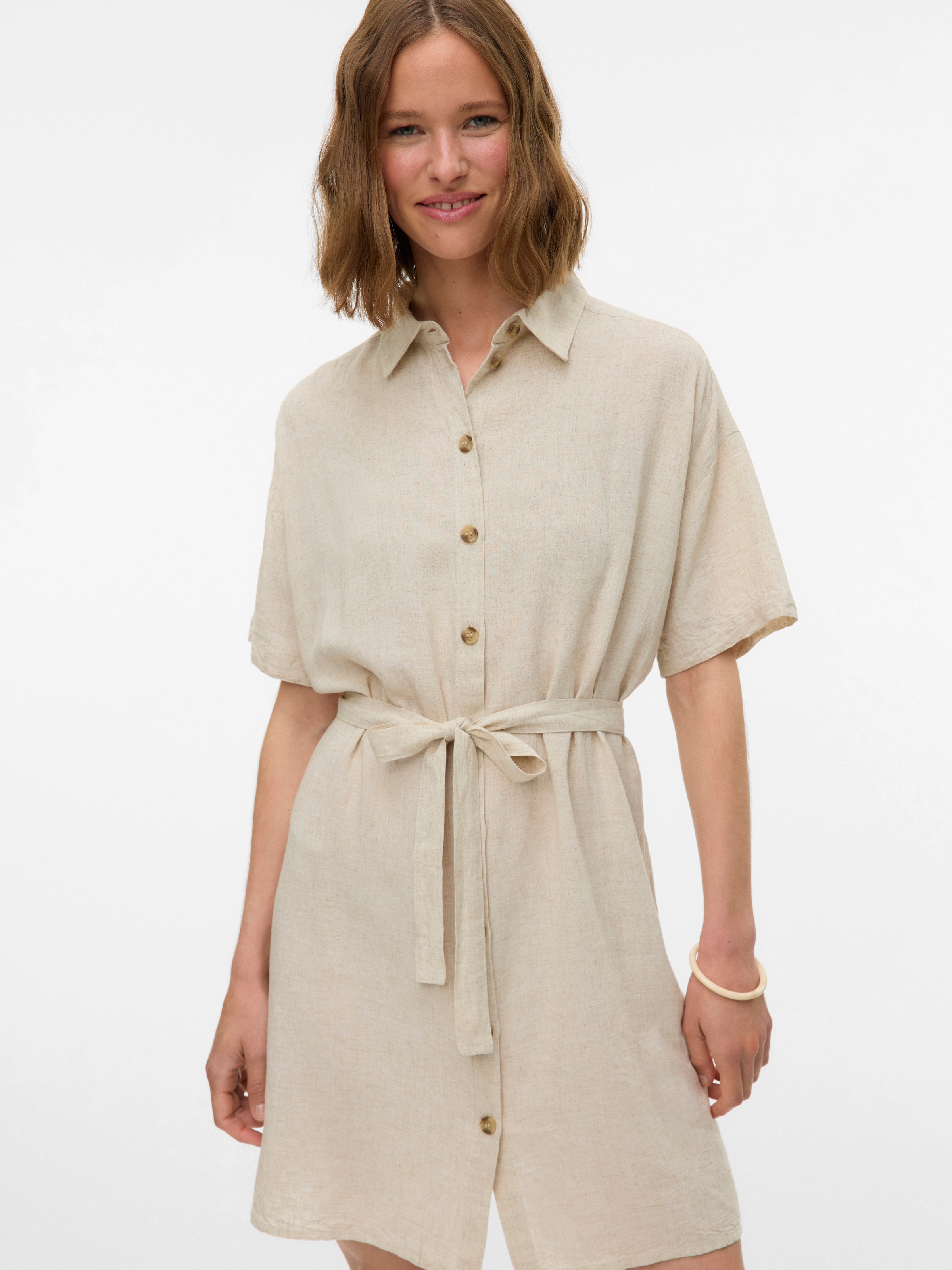 Vero Moda Blusenkleid "VMTHEA SS SHORT SHIRT DRESS WVN NOOS" günstig online kaufen