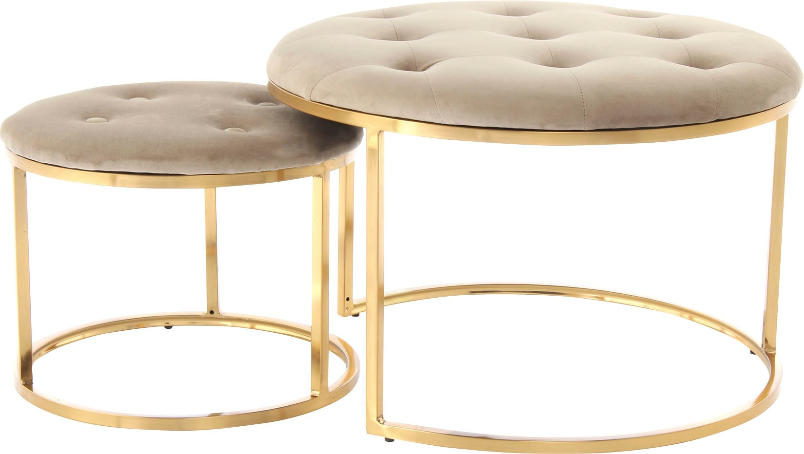 Kayoom Polstergarnitur "Hocker Becky 825 2er-Set, runde Form, angesagter Re günstig online kaufen