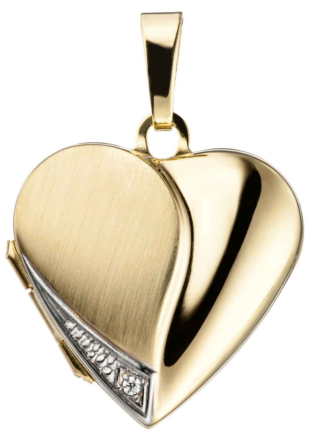 Medallionanhänger »Anhänger Medaillon Herz«, 333 Gold mit Zirkonia