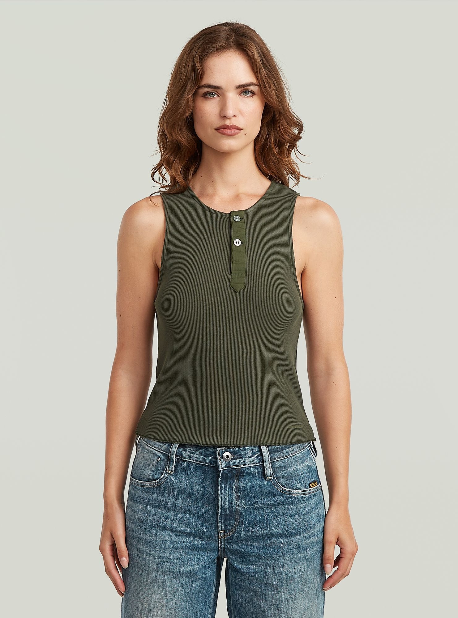 G-STAR T-Shirt "Slim Henley Tank T-Shirt"