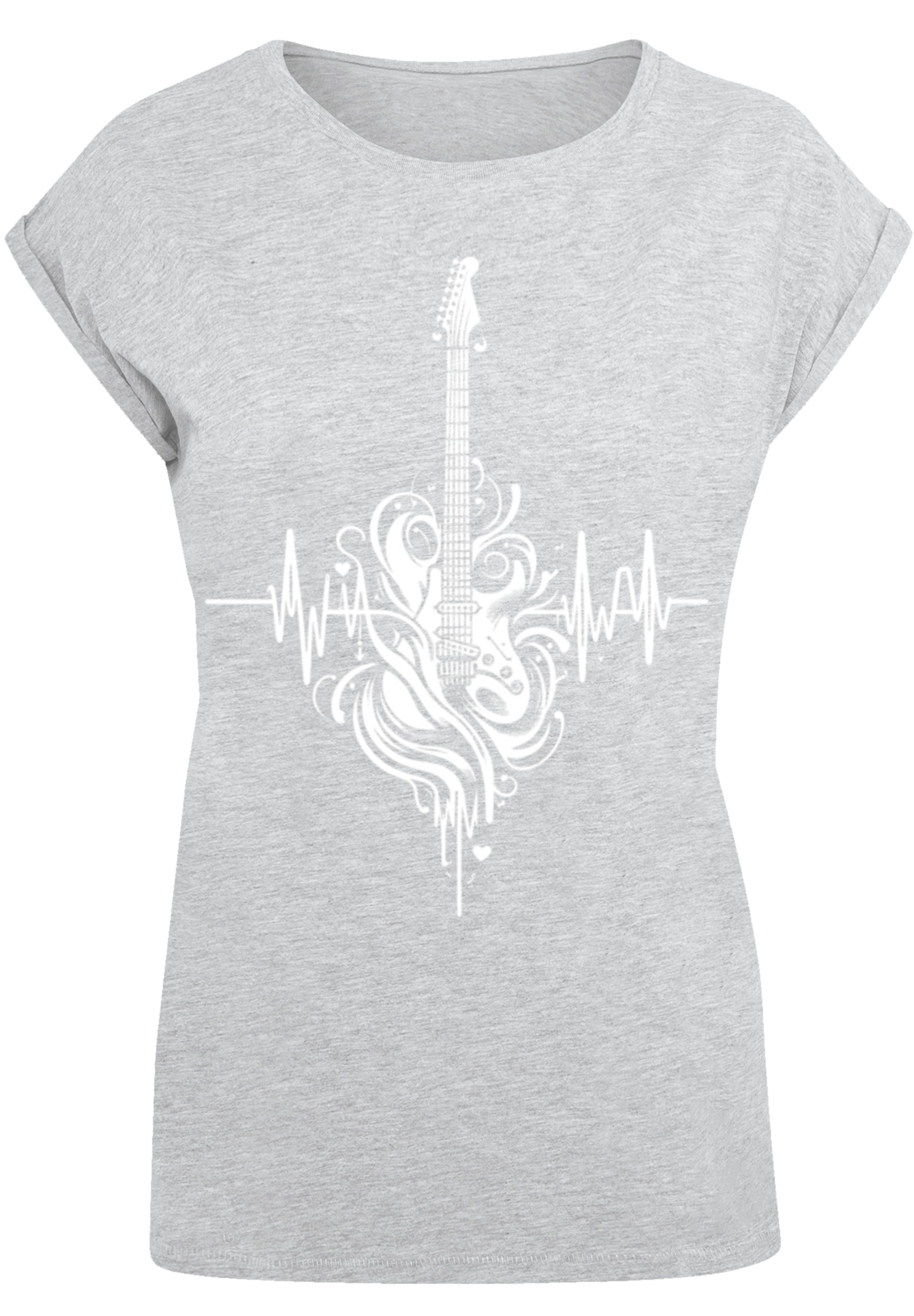 F4NT4STIC T-Shirt »Gitarre Herzschlag«, Premium Qualität