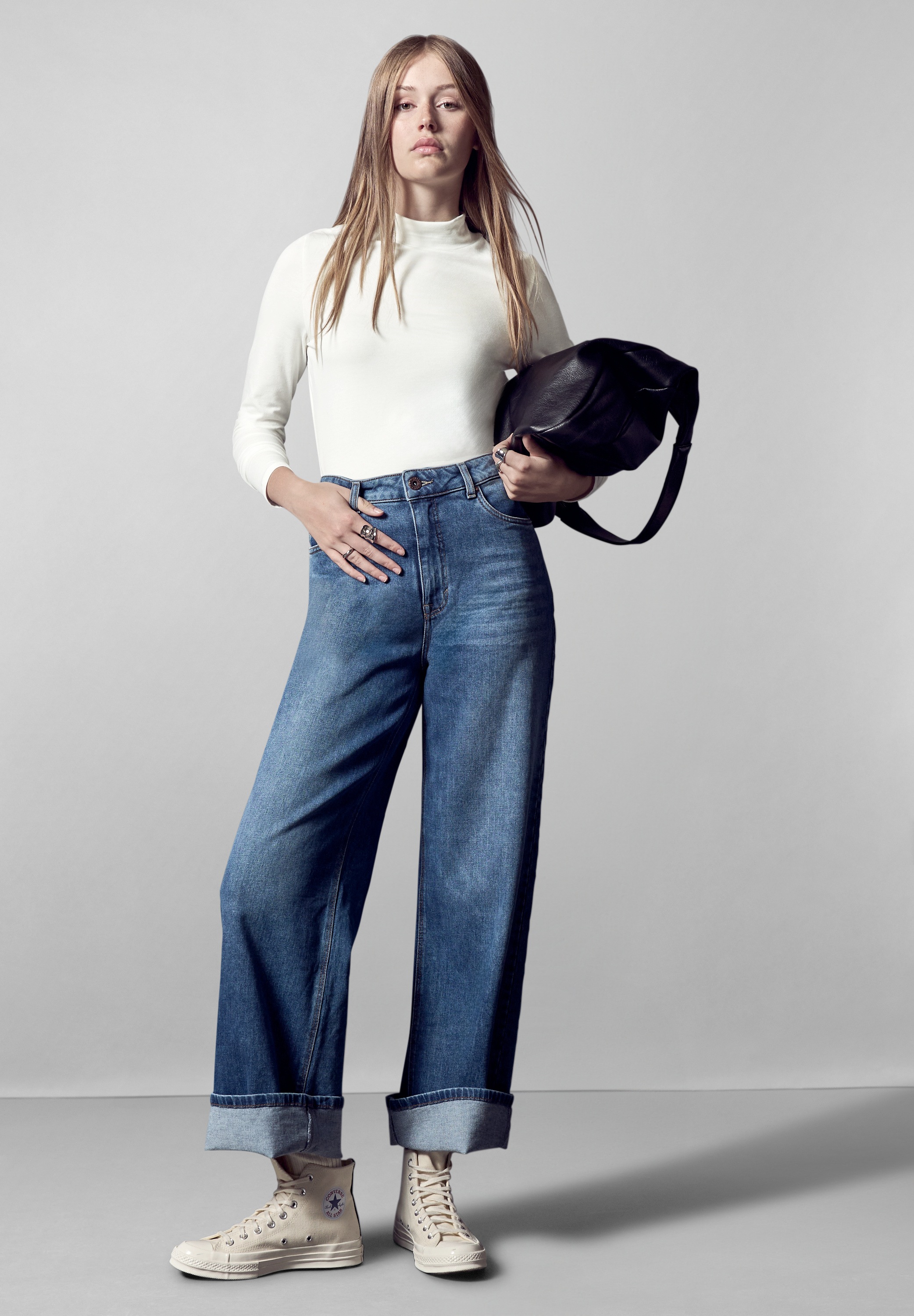 STREET ONE STUDIO Langarmshirt, aus Baumwolle mit Stretchante