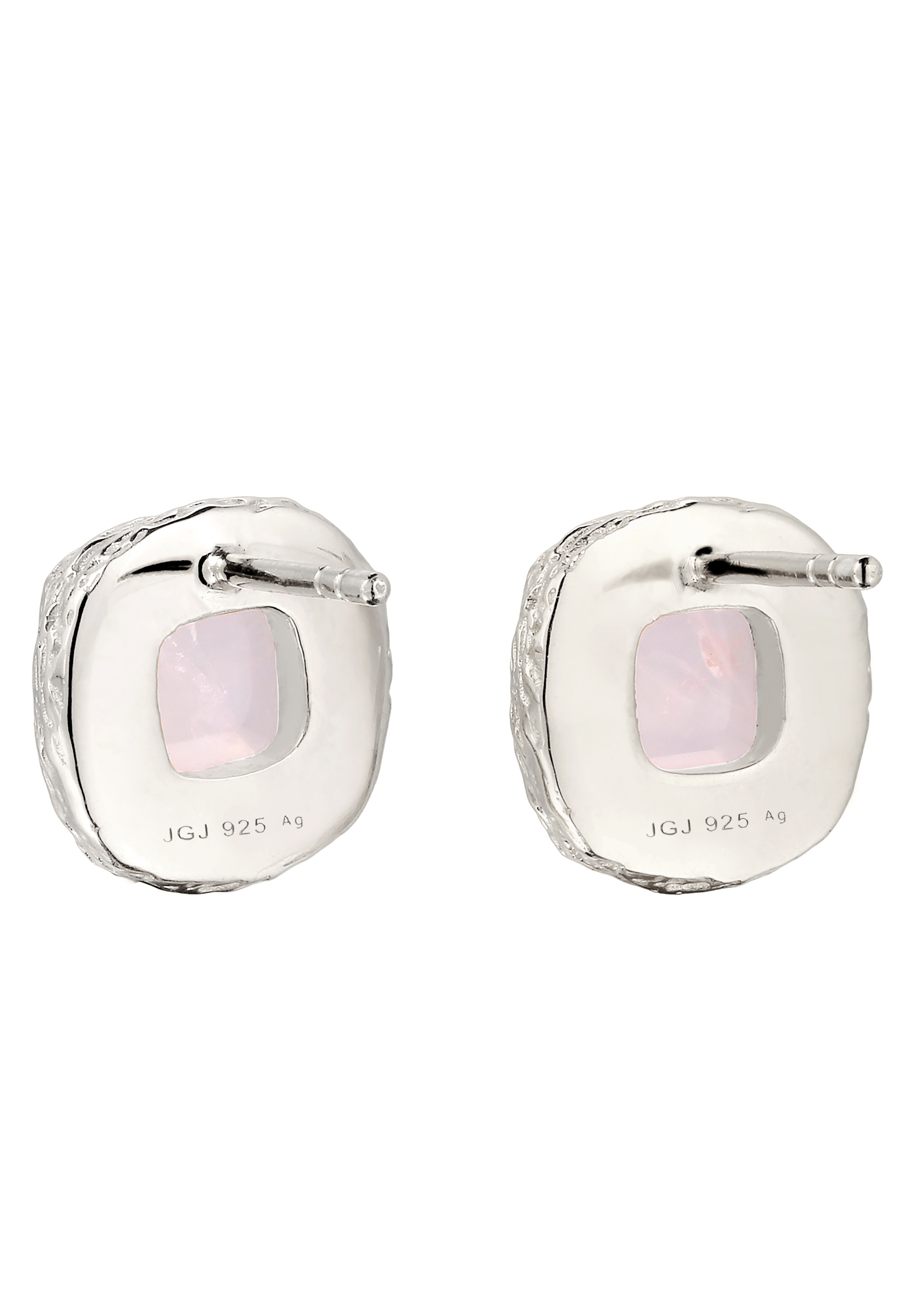 HAZE & GLORY Paar Ohrstecker »Ohrringe Ohrstecker Quadrat Quarz Rosa 925 Sterling Silber«