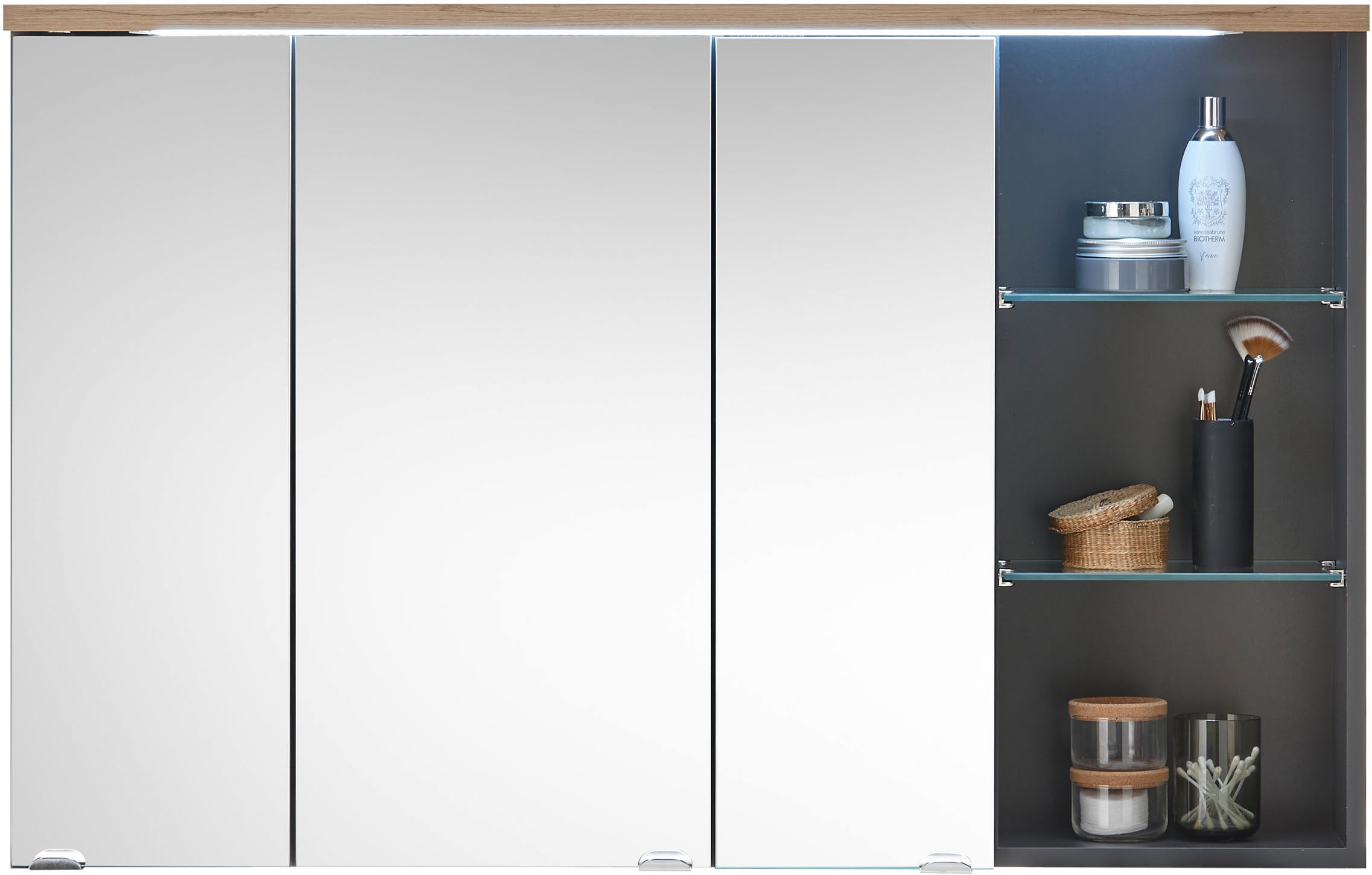 BASIC by Balculina Spiegelschrank »Memphis, Badezimmerschrank BxHxT 110x70x22«, (1 St.), Breite 110 cm, Tür L/R montierbar, Softclose