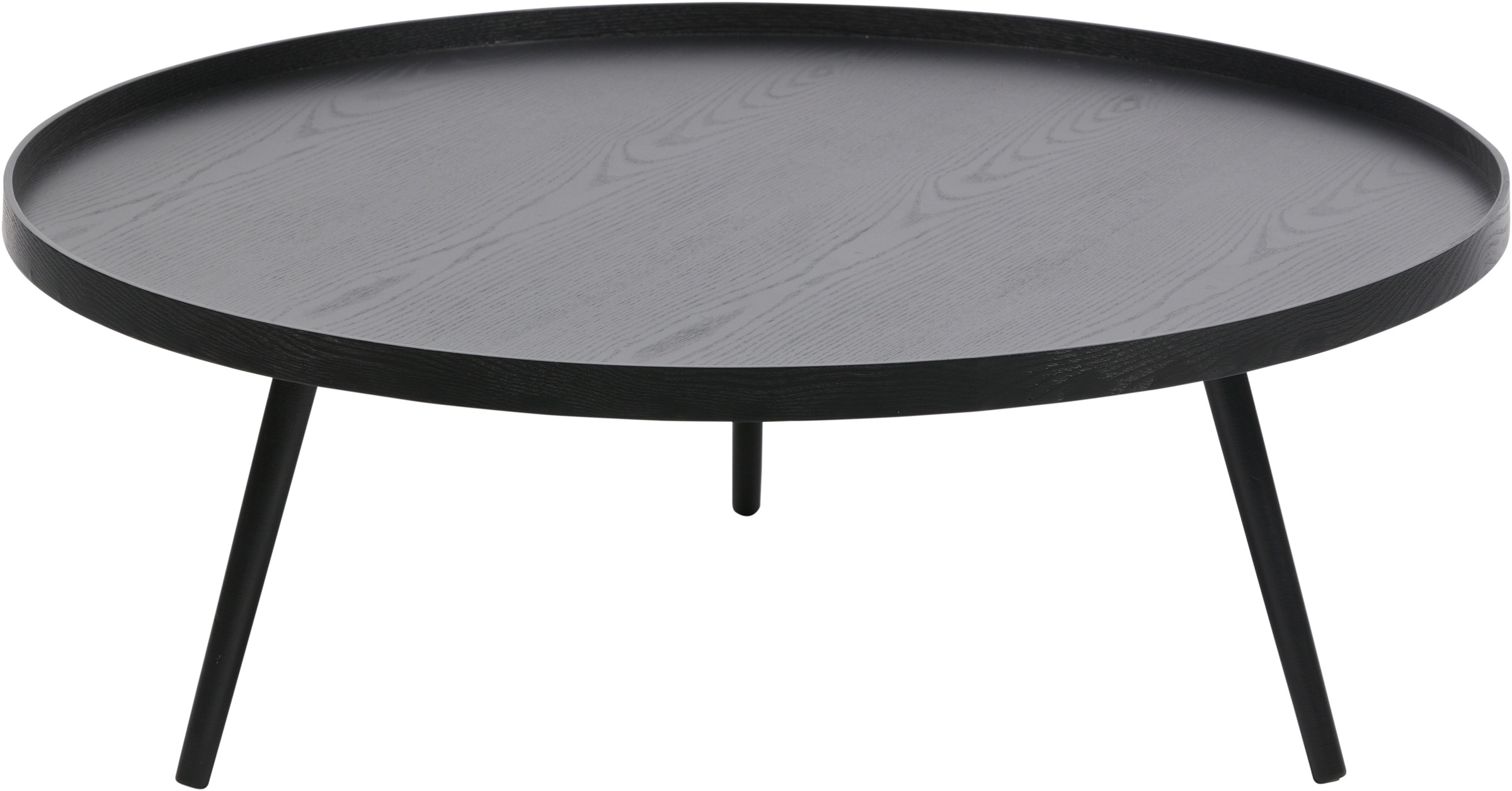 WOOOD "Mesa mit MDF-Tischblatt und Kiefernholzbeinen Ø 100 x H 36 cm" Runde Form mit Randerhöhung, konische Kiefernholzbeine, Tragkraft 15kg