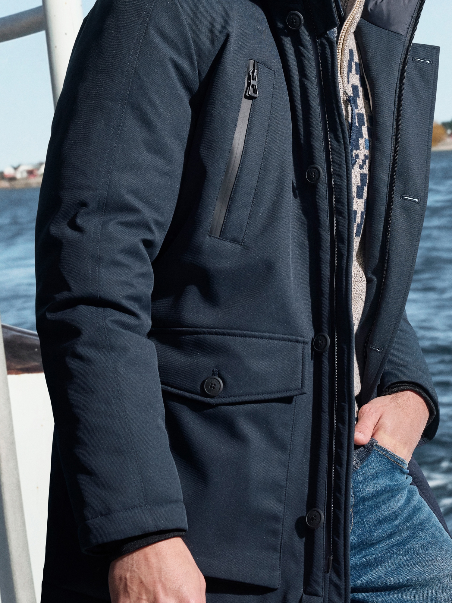 LERROS Steppjacke »LERROS Herren-Parka in Twillstruktur«, mit Kapuze, Wasser- und windabweisend, atmungsaktiv