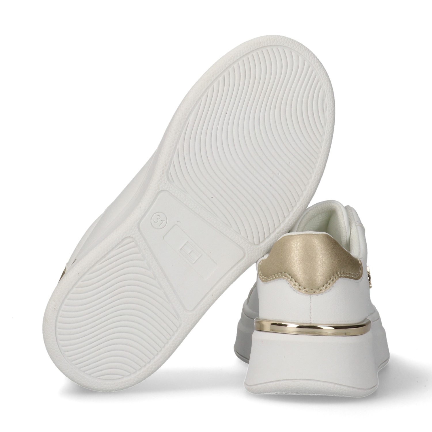 Tommy Hilfiger Sneaker Freizeitschuh, Halbschuh, Schnürer mit goldfarbenen günstig online kaufen