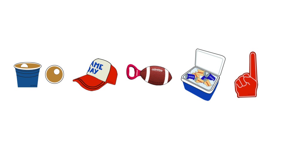 Crocs Schuhanstecker »Jibbitz™ Tailgate«, Football Charms für Crocs