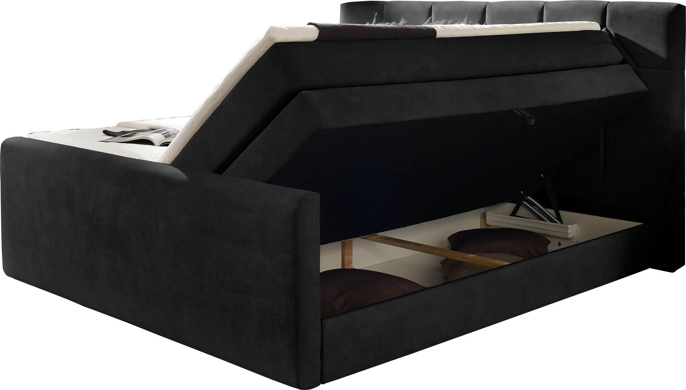 Thumbnail - PLACES OF STYLE Boxspringbett "Atlanta" inklusive Topper und Bettkasten