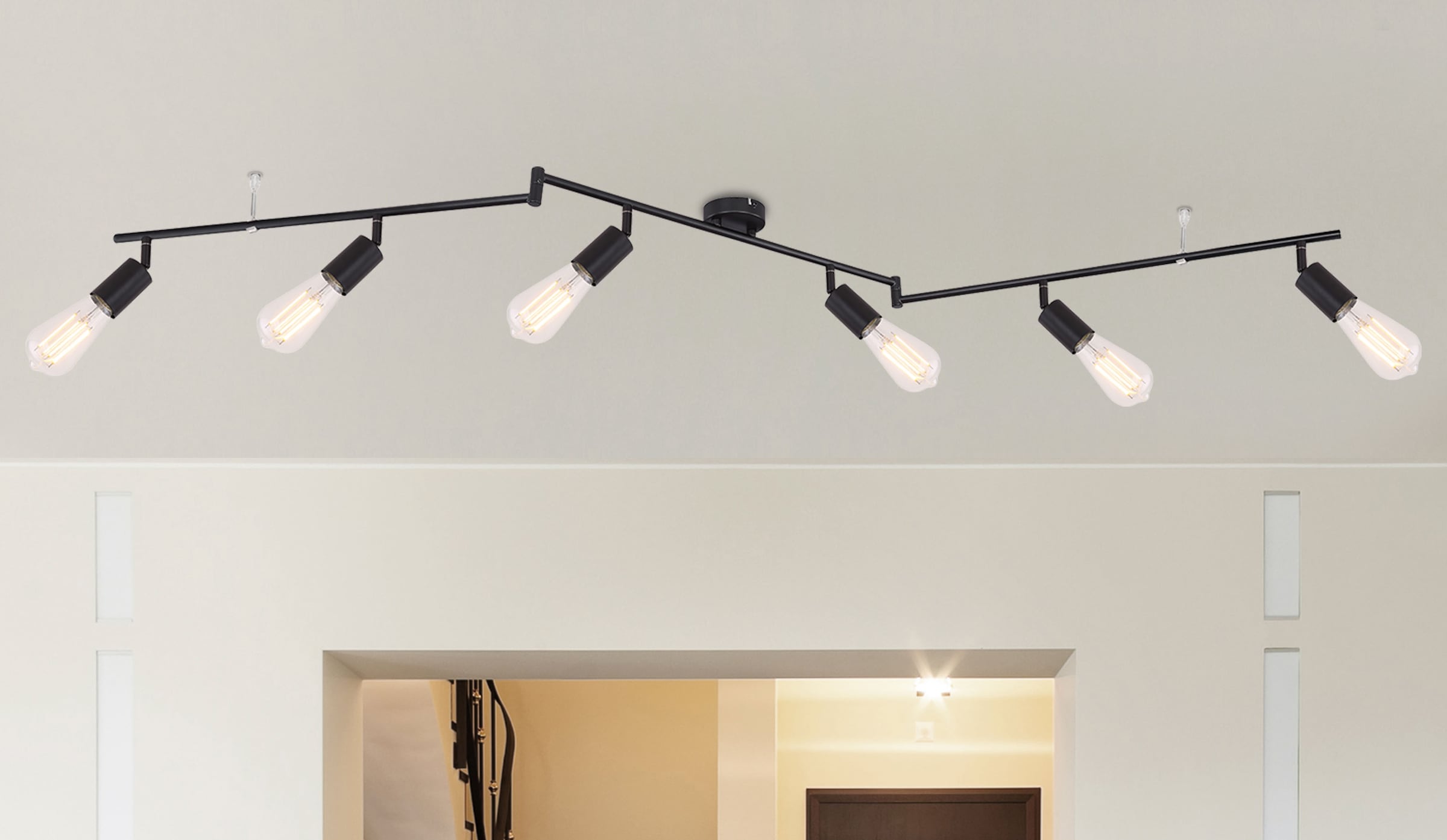GLOBO LIGHTING Deckenstrahler »MARTHA«, Leuchtmittel E27 | ohne Leuchtmittel, Deckenspot/beweglich/schwarz/ohne Schirm/Flur/Wohnzimmer/Essbereich