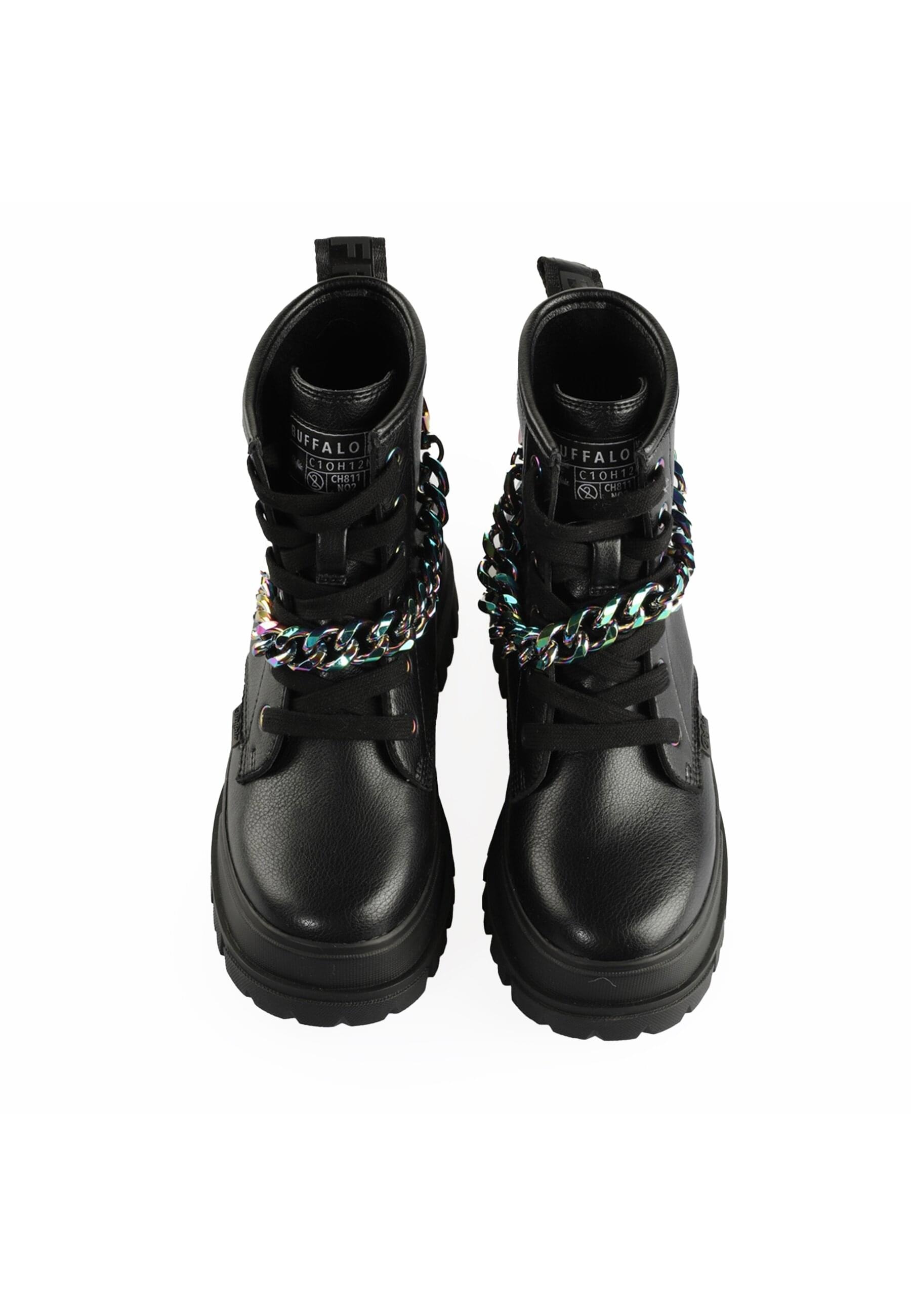 Buffalo Aspha Rld Chain 3.0 Vegan Nappa Boots Black/Multi Size 40 3